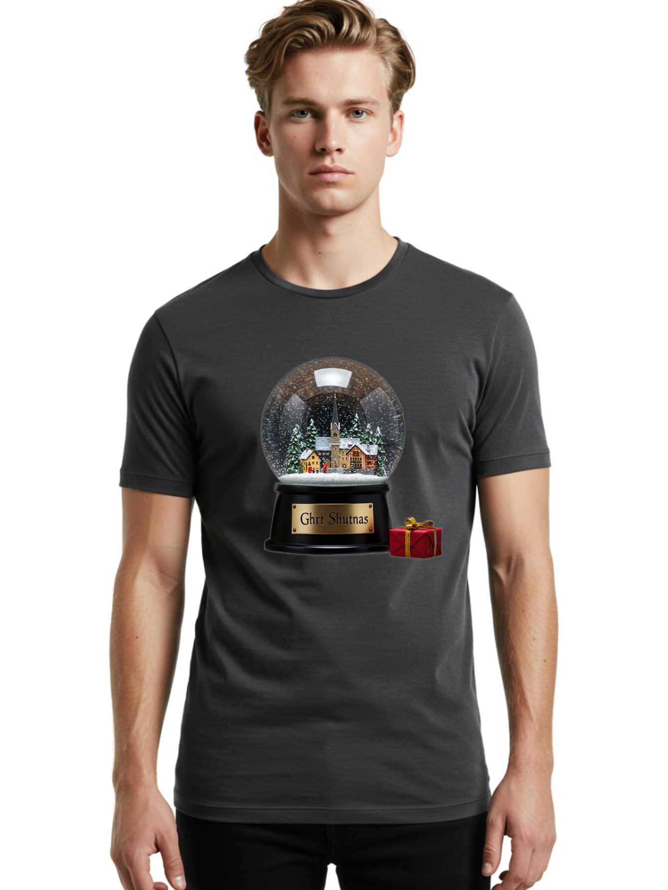 Ghrt-Shutnas-Snow-Globe Men'S Graphic Tee, 100% Cotton, Comfortable Casual Summer Wear, Machine Washable, Vintage Camera, Old Camera, Antique Camera, Black Camera, Classic Photography, Photography Equipment, Nostalgic Device, Film Camera, Bam537