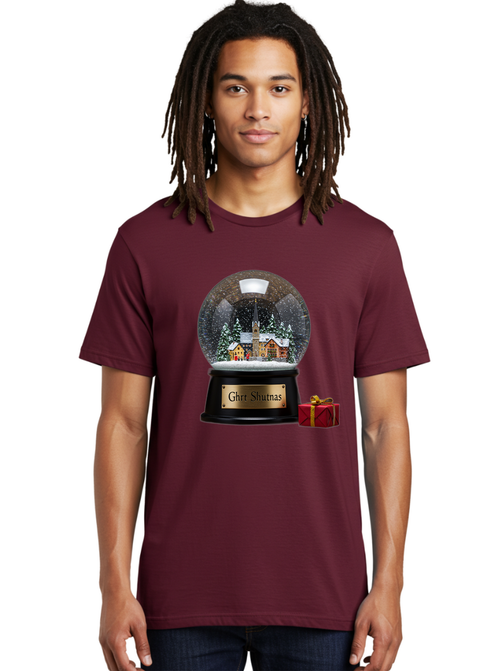 Ghrt-Shutnas-Snow-Globe Men'S Graphic Tee, 100% Cotton, Comfortable Casual Summer Wear, Machine Washable, Vintage Camera, Old Camera, Antique Camera, Black Camera, Classic Photography, Photography Equipment, Nostalgic Device, Film Camera, Bam537