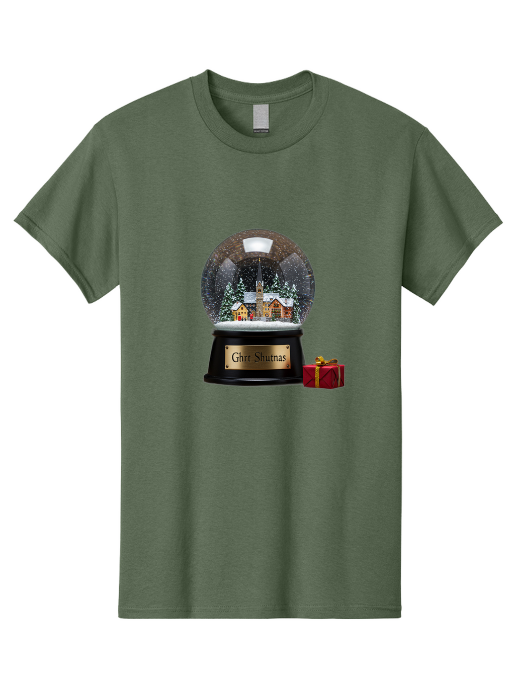 Ghrt-Shutnas-Snow-Globe Men'S Graphic Tee, 100% Cotton, Comfortable Casual Summer Wear, Machine Washable, Vintage Camera, Old Camera, Antique Camera, Black Camera, Classic Photography, Photography Equipment, Nostalgic Device, Film Camera, Bam537