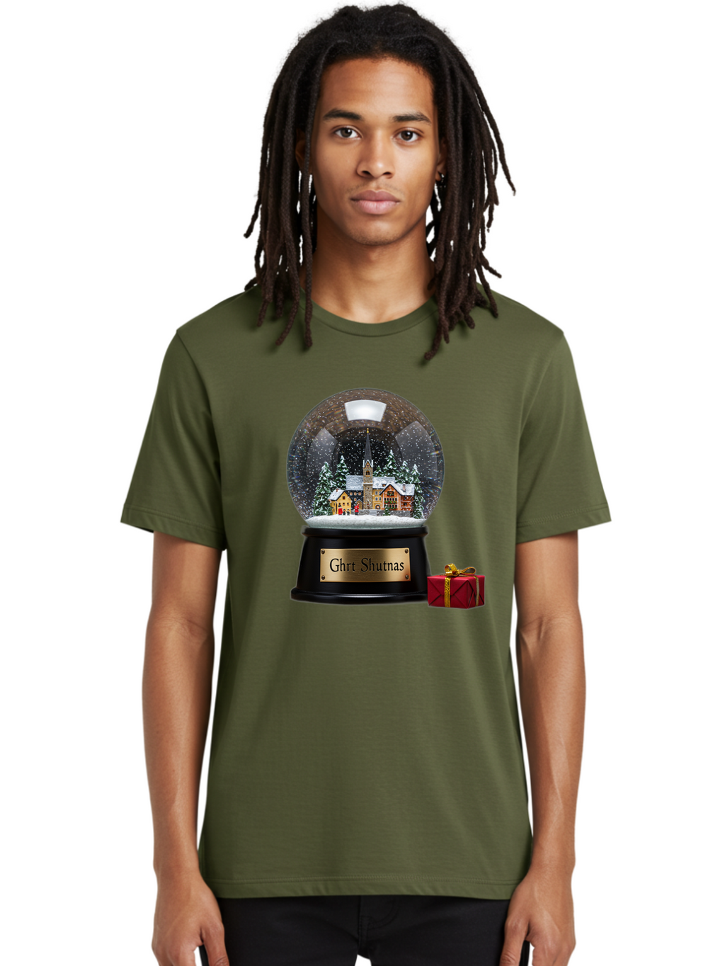 Ghrt-Shutnas-Snow-Globe Men'S Graphic Tee, 100% Cotton, Comfortable Casual Summer Wear, Machine Washable, Vintage Camera, Old Camera, Antique Camera, Black Camera, Classic Photography, Photography Equipment, Nostalgic Device, Film Camera, Bam537