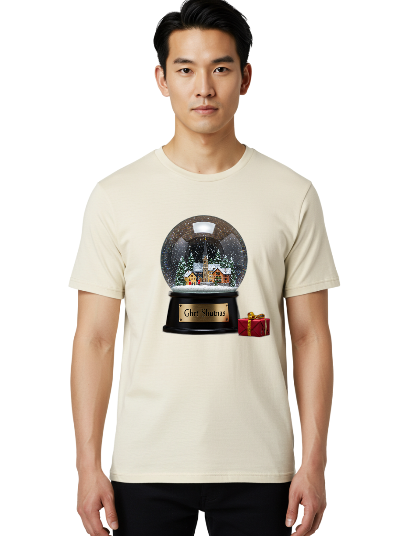 Ghrt-Shutnas-Snow-Globe Men'S Graphic Tee, 100% Cotton, Comfortable Casual Summer Wear, Machine Washable, Vintage Camera, Old Camera, Antique Camera, Black Camera, Classic Photography, Photography Equipment, Nostalgic Device, Film Camera, Bam537