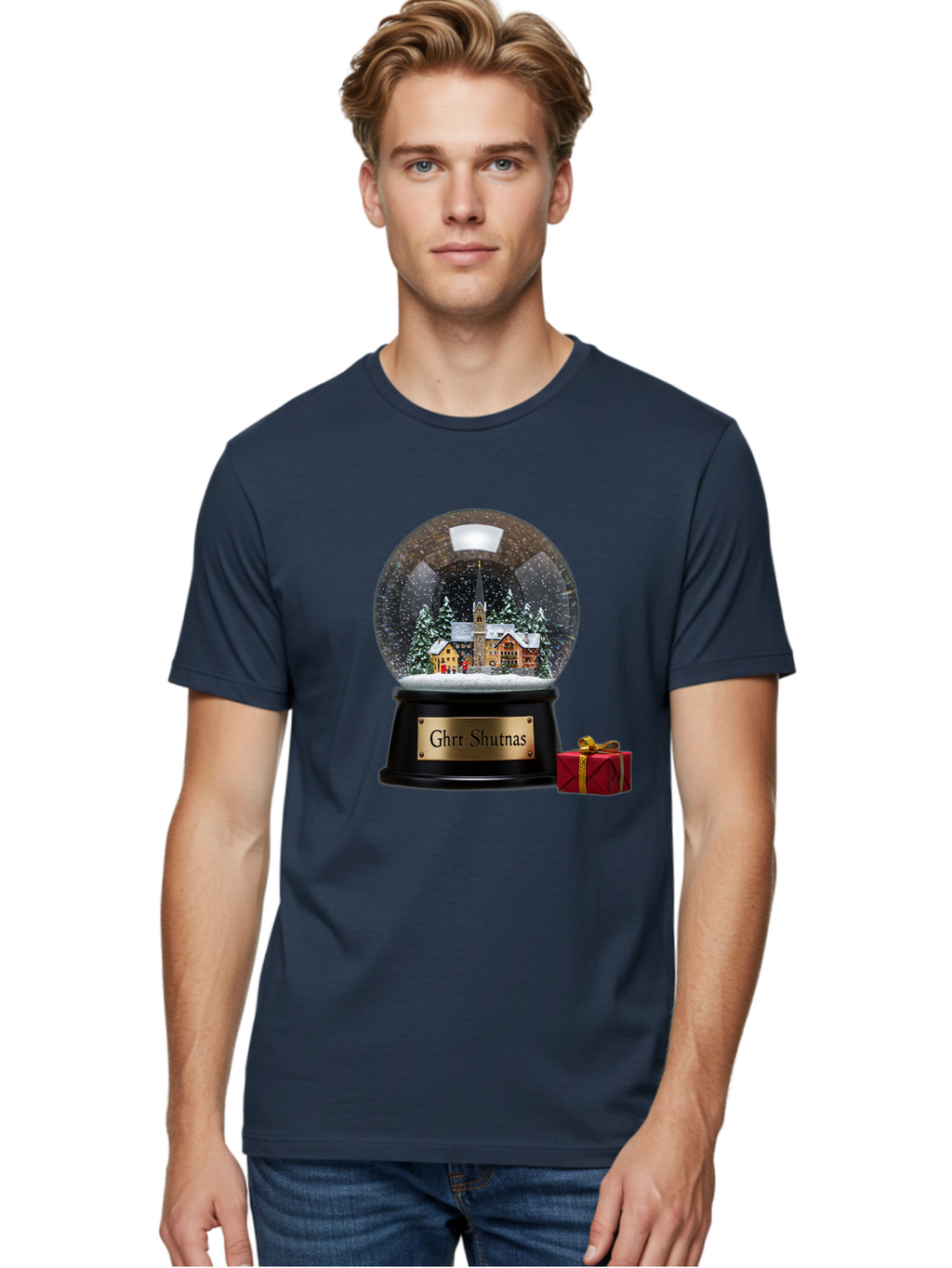 Ghrt-Shutnas-Snow-Globe Men'S Graphic Tee, 100% Cotton, Comfortable Casual Summer Wear, Machine Washable, Vintage Camera, Old Camera, Antique Camera, Black Camera, Classic Photography, Photography Equipment, Nostalgic Device, Film Camera, Bam537