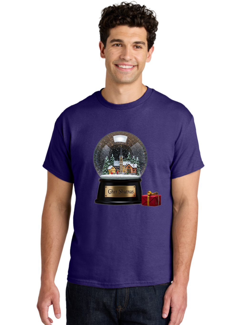 Ghrt-Shutnas-Snow-Globe Men'S Graphic Tee, 100% Cotton, Comfortable Casual Summer Wear, Machine Washable, Vintage Camera, Old Camera, Antique Camera, Black Camera, Classic Photography, Photography Equipment, Nostalgic Device, Film Camera, Bam537