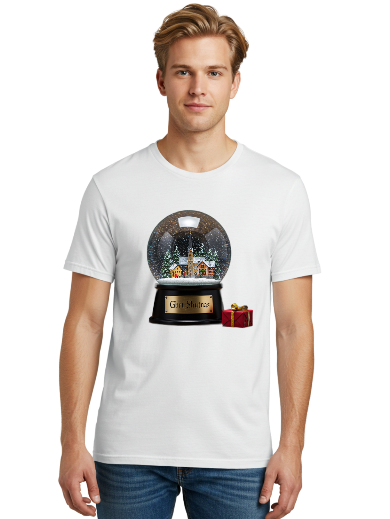 Ghrt-Shutnas-Snow-Globe Men'S Graphic Tee, 100% Cotton, Comfortable Casual Summer Wear, Machine Washable, Vintage Camera, Old Camera, Antique Camera, Black Camera, Classic Photography, Photography Equipment, Nostalgic Device, Film Camera, Bam537