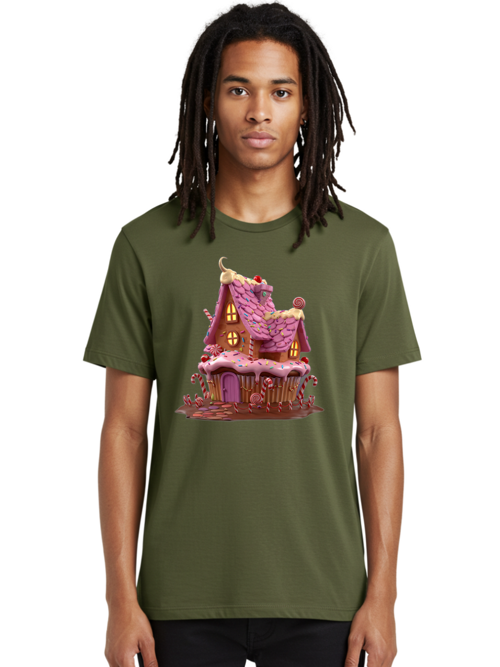 Gingerbread-House-Cupcake-1 Men'S Graphic Tee, 100% Cotton, Comfortable Casual Summer Wear, Machine Washable, Vintage Camera, Old Camera, Antique Camera, Black Camera, Classic Photography, Photography Equipment, Nostalgic Device, Film Camera, Bam538