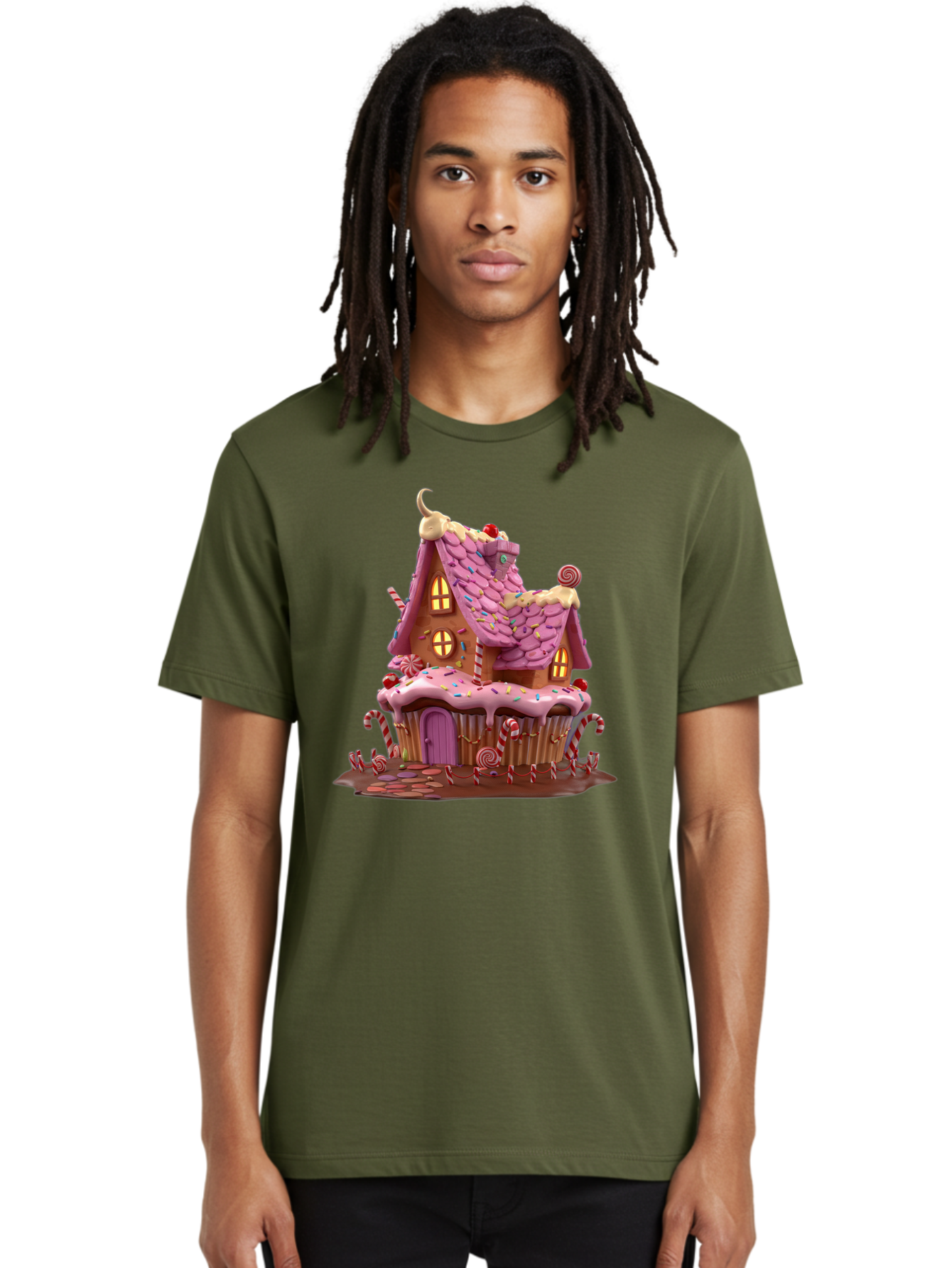 Gingerbread-House-Cupcake-1 Men'S Graphic Tee, 100% Cotton, Comfortable Casual Summer Wear, Machine Washable, Vintage Camera, Old Camera, Antique Camera, Black Camera, Classic Photography, Photography Equipment, Nostalgic Device, Film Camera, Bam538