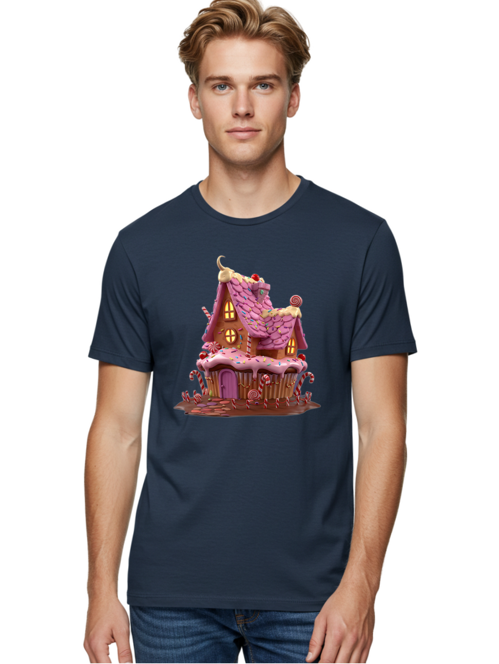Gingerbread-House-Cupcake-1 Men'S Graphic Tee, 100% Cotton, Comfortable Casual Summer Wear, Machine Washable, Vintage Camera, Old Camera, Antique Camera, Black Camera, Classic Photography, Photography Equipment, Nostalgic Device, Film Camera, Bam538