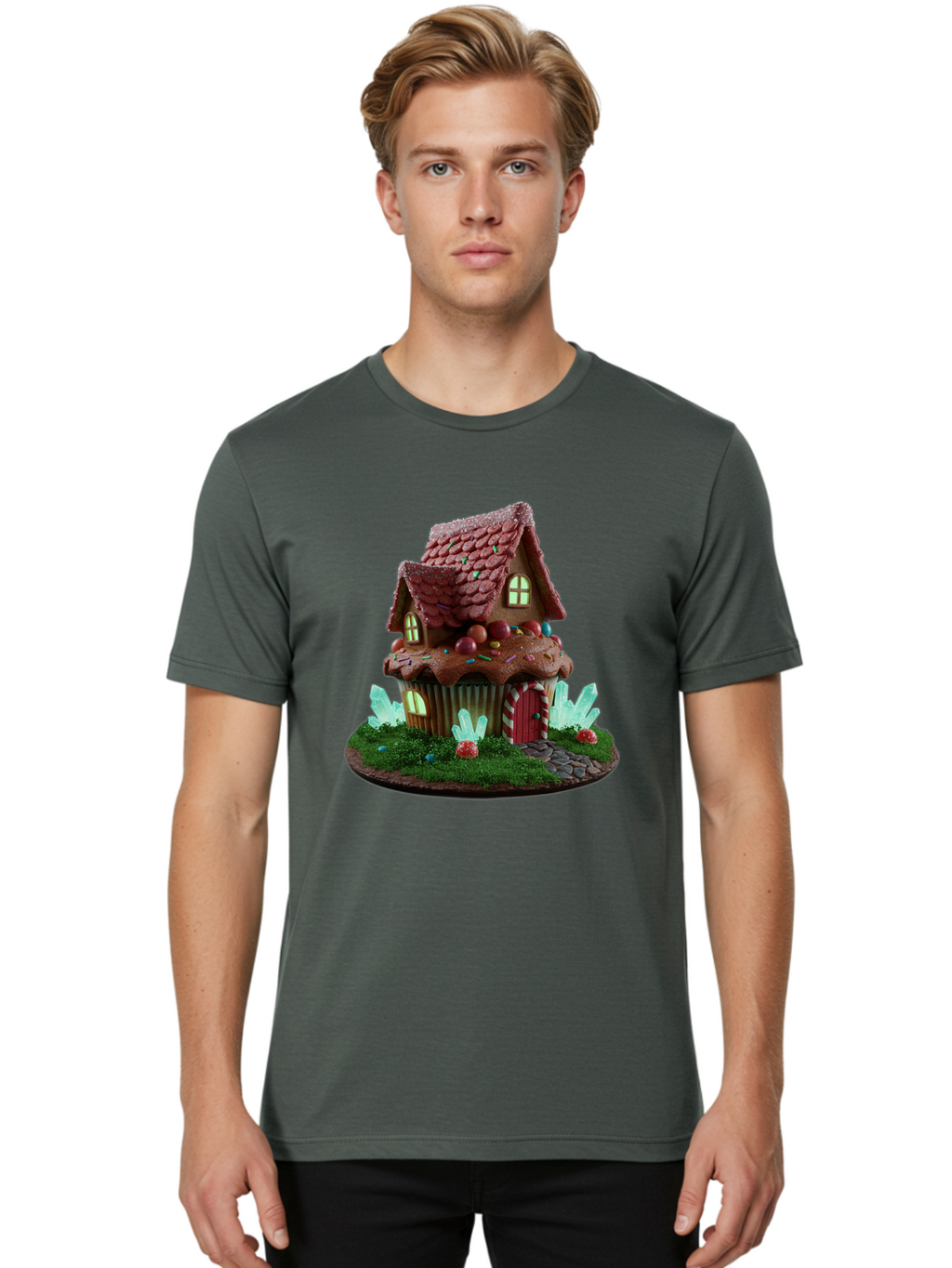 Gingerbread-House-Cupcake Men'S Graphic Tee, 100% Cotton, Comfortable Casual Summer Wear, Machine Washable, Vintage Camera, Old Camera, Antique Camera, Black Camera, Classic Photography, Photography Equipment, Nostalgic Device, Film Camera, Bam539