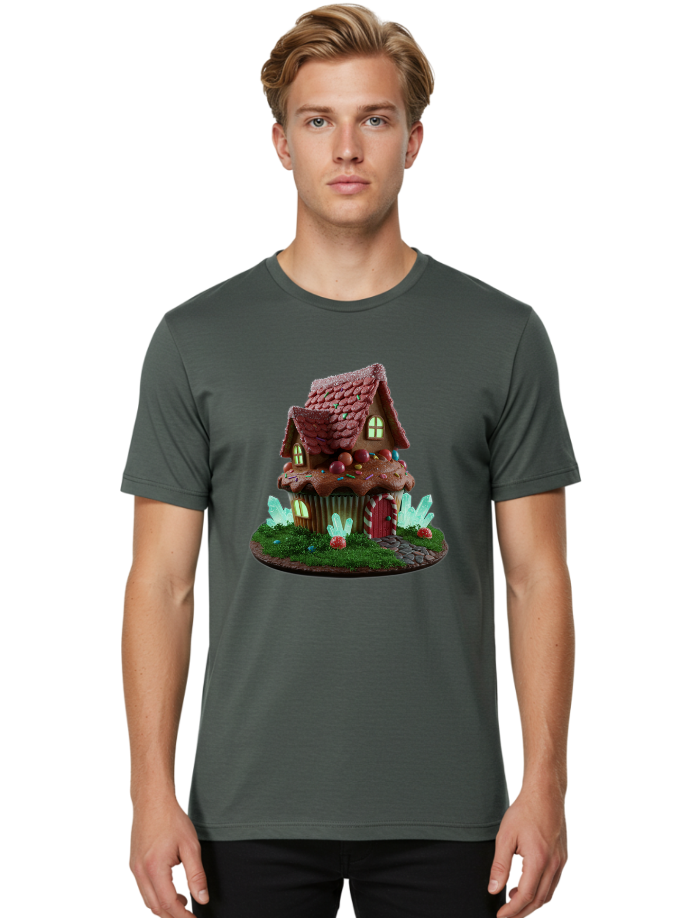 Gingerbread-House-Cupcake Men'S Graphic Tee, 100% Cotton, Comfortable Casual Summer Wear, Machine Washable, Vintage Camera, Old Camera, Antique Camera, Black Camera, Classic Photography, Photography Equipment, Nostalgic Device, Film Camera, Bam539