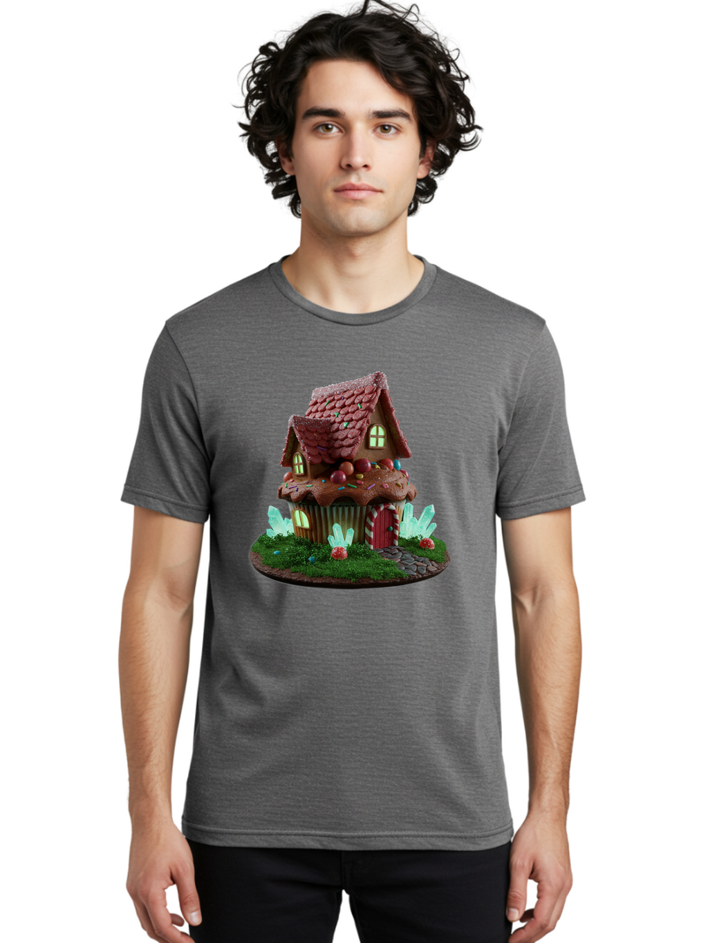 Gingerbread-House-Cupcake Men'S Graphic Tee, 100% Cotton, Comfortable Casual Summer Wear, Machine Washable, Vintage Camera, Old Camera, Antique Camera, Black Camera, Classic Photography, Photography Equipment, Nostalgic Device, Film Camera, Bam539