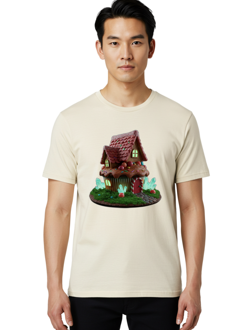 Gingerbread-House-Cupcake Men'S Graphic Tee, 100% Cotton, Comfortable Casual Summer Wear, Machine Washable, Vintage Camera, Old Camera, Antique Camera, Black Camera, Classic Photography, Photography Equipment, Nostalgic Device, Film Camera, Bam539