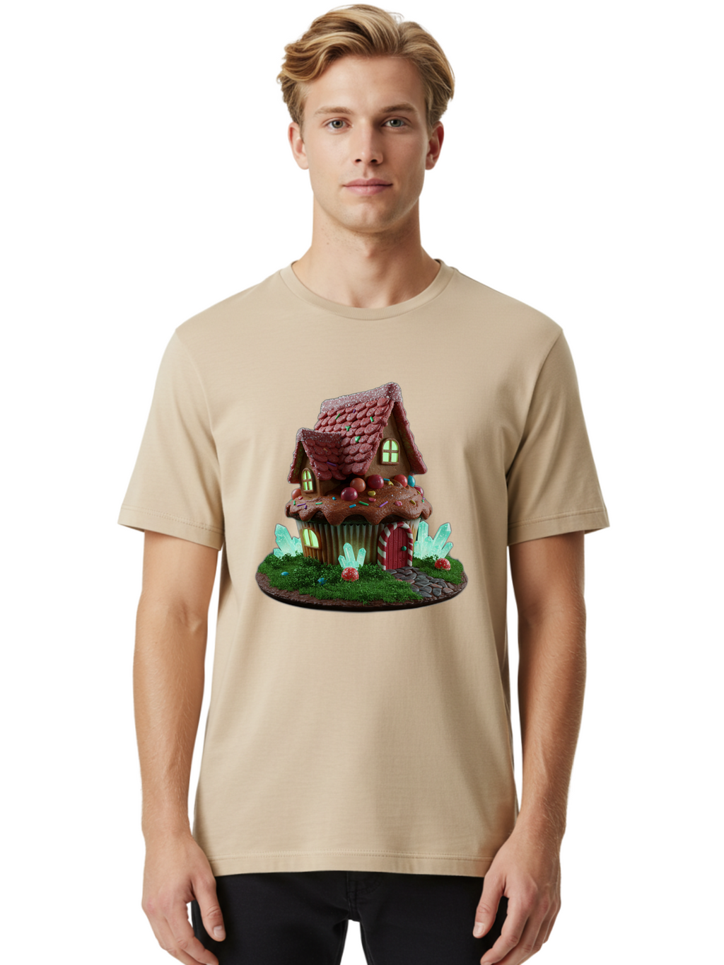 Gingerbread-House-Cupcake Men'S Graphic Tee, 100% Cotton, Comfortable Casual Summer Wear, Machine Washable, Vintage Camera, Old Camera, Antique Camera, Black Camera, Classic Photography, Photography Equipment, Nostalgic Device, Film Camera, Bam539