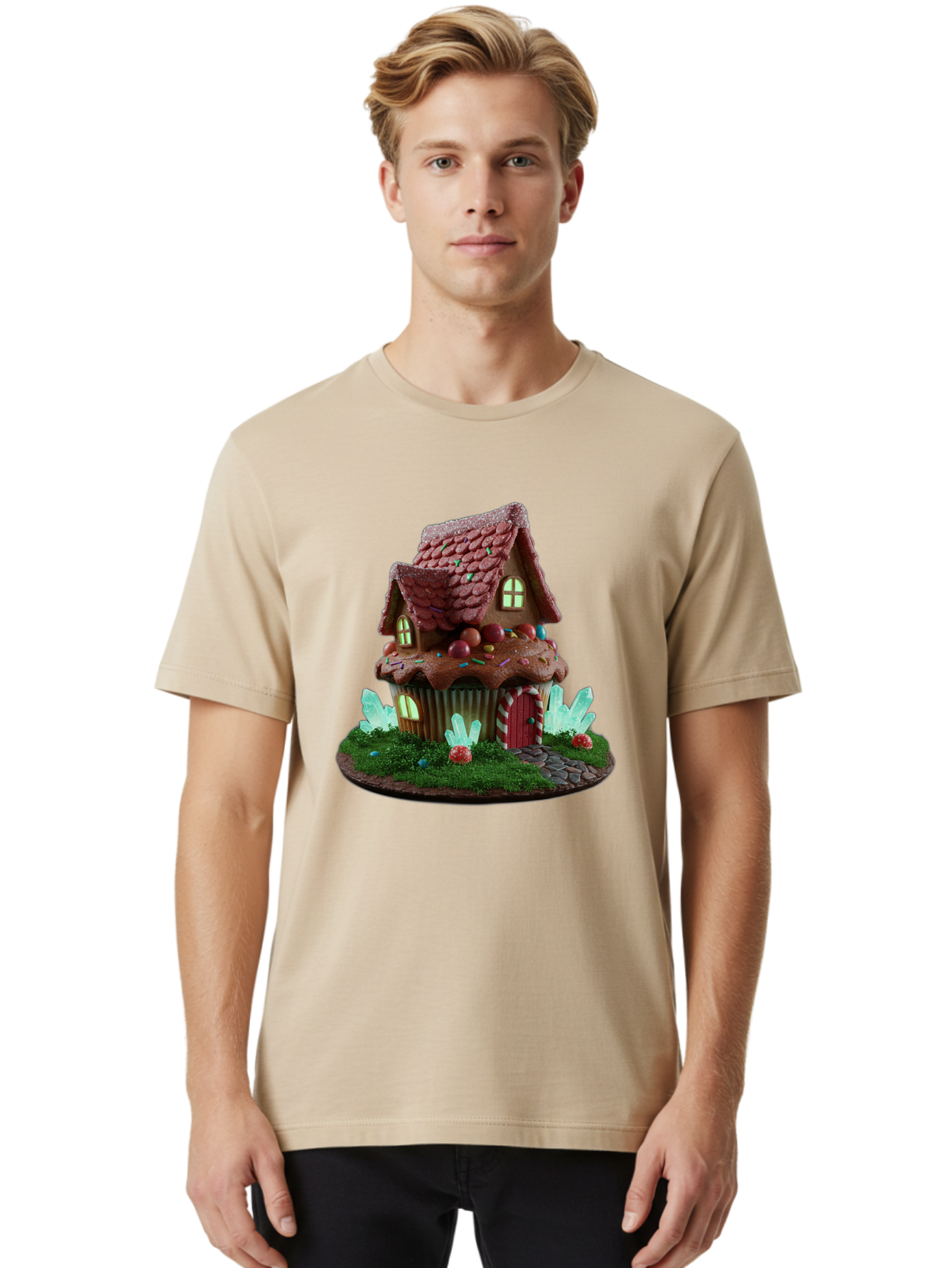 Gingerbread-House-Cupcake Men'S Graphic Tee, 100% Cotton, Comfortable Casual Summer Wear, Machine Washable, Vintage Camera, Old Camera, Antique Camera, Black Camera, Classic Photography, Photography Equipment, Nostalgic Device, Film Camera, Bam539
