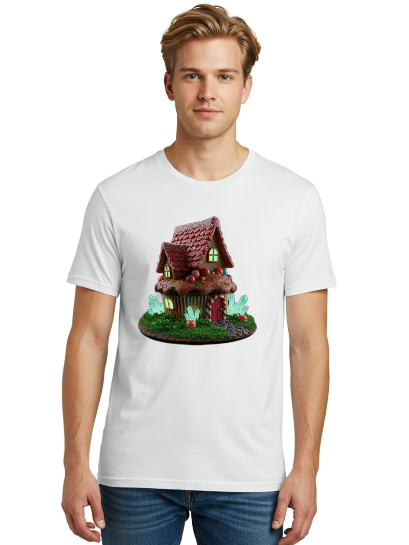 Gingerbread-House-Cupcake Men'S Graphic Tee, 100% Cotton, Comfortable Casual Summer Wear, Machine Washable, Vintage Camera, Old Camera, Antique Camera, Black Camera, Classic Photography, Photography Equipment, Nostalgic Device, Film Camera, Bam539