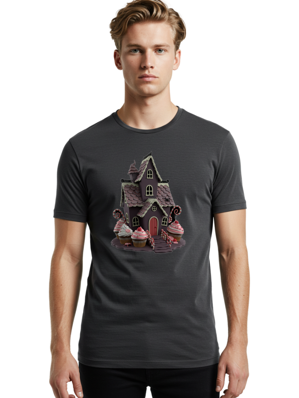 Gingerbread-House Men'S Graphic Tee, 100% Cotton, Comfortable Casual Summer Wear, Machine Washable, Vintage Camera, Old Camera, Antique Camera, Black Camera, Classic Photography, Photography Equipment, Nostalgic Device, Film Camera, Camera Art Bam541
