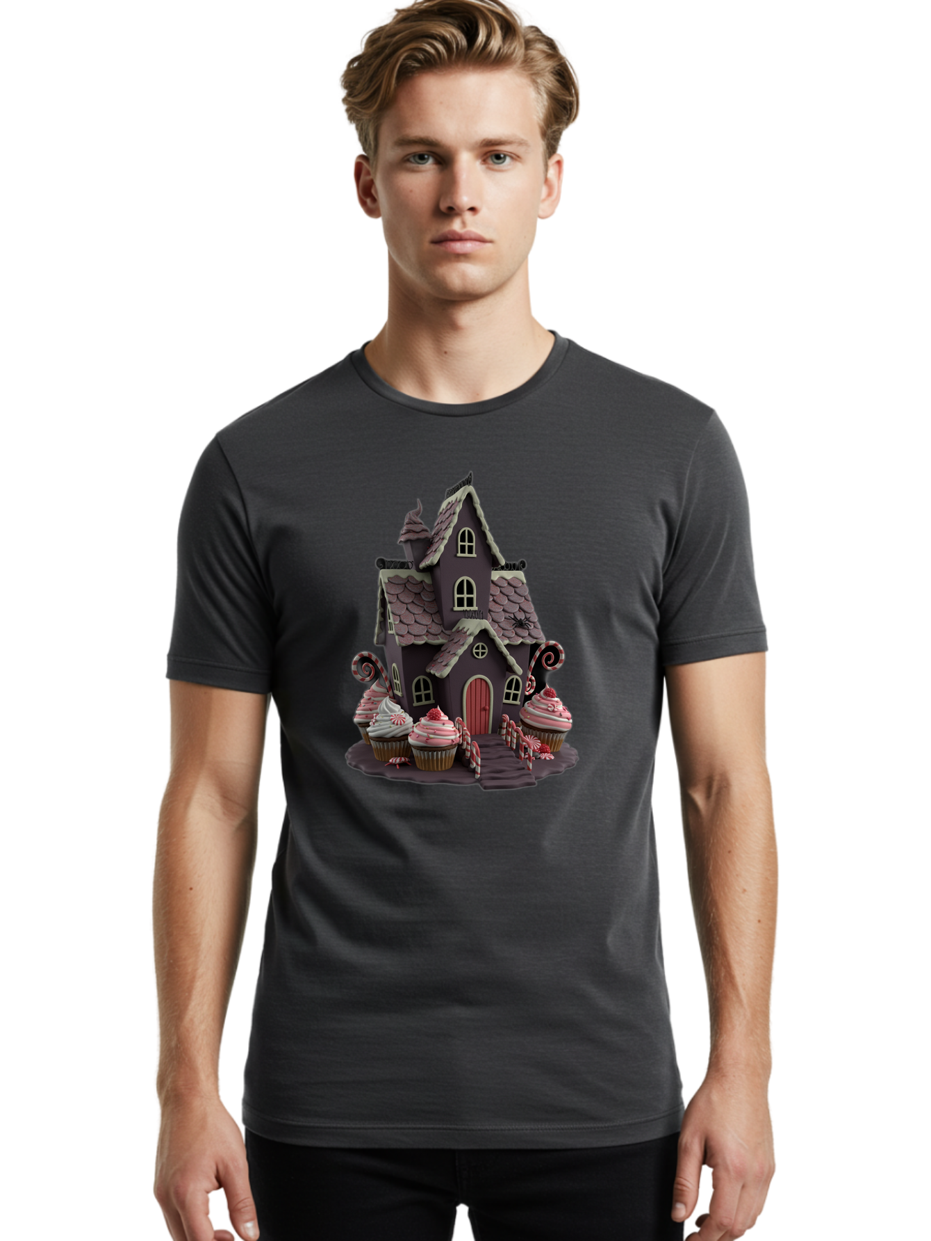 Gingerbread-House Men'S Graphic Tee, 100% Cotton, Comfortable Casual Summer Wear, Machine Washable, Vintage Camera, Old Camera, Antique Camera, Black Camera, Classic Photography, Photography Equipment, Nostalgic Device, Film Camera, Camera Art Bam541