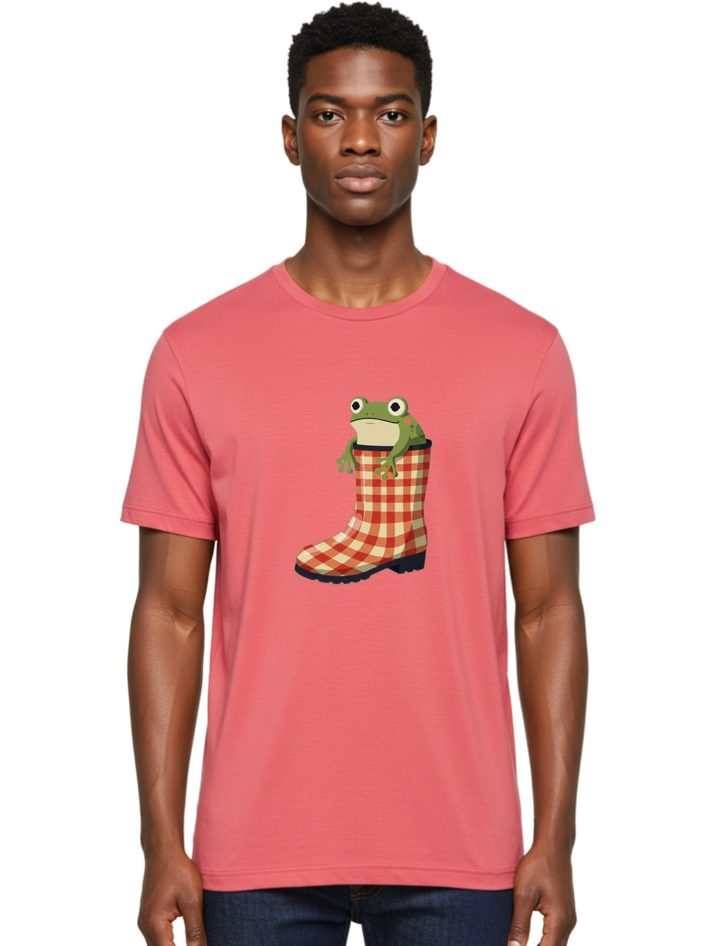 Gingham-Boot-Frog Men'S Graphic Tee, 100% Cotton, Comfortable Casual Summer Wear, Machine Washable, Vintage Camera, Old Camera, Antique Camera, Black Camera, Classic Photography, Photography Equipment, Nostalgic Device, Film Camera, Camera Art Bam544