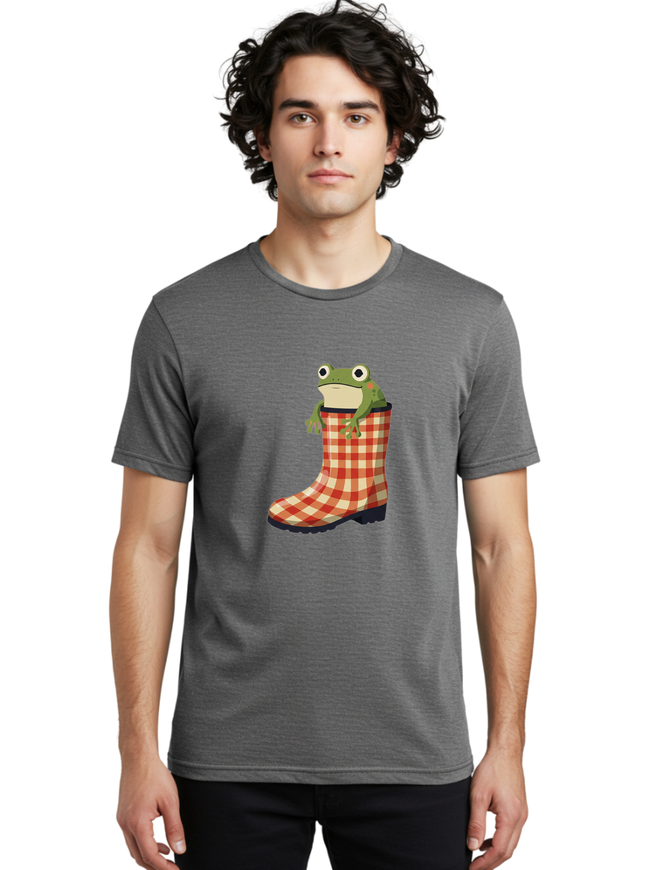Gingham-Boot-Frog Men'S Graphic Tee, 100% Cotton, Comfortable Casual Summer Wear, Machine Washable, Vintage Camera, Old Camera, Antique Camera, Black Camera, Classic Photography, Photography Equipment, Nostalgic Device, Film Camera, Camera Art Bam544