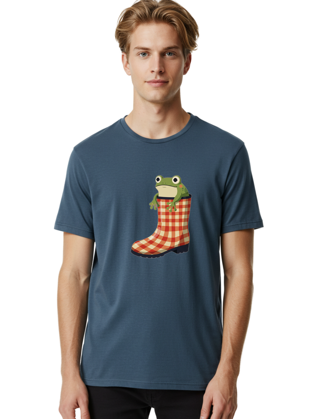 Gingham-Boot-Frog Men'S Graphic Tee, 100% Cotton, Comfortable Casual Summer Wear, Machine Washable, Vintage Camera, Old Camera, Antique Camera, Black Camera, Classic Photography, Photography Equipment, Nostalgic Device, Film Camera, Camera Art Bam544