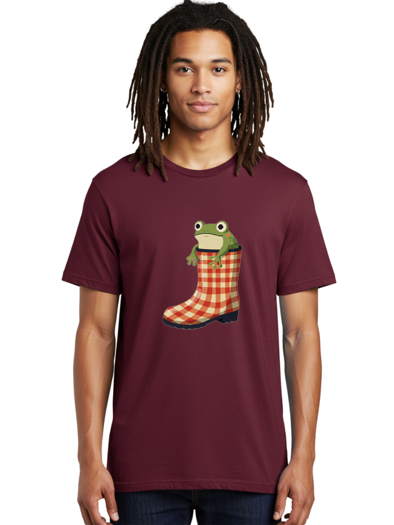 Gingham-Boot-Frog Men'S Graphic Tee, 100% Cotton, Comfortable Casual Summer Wear, Machine Washable, Vintage Camera, Old Camera, Antique Camera, Black Camera, Classic Photography, Photography Equipment, Nostalgic Device, Film Camera, Camera Art Bam544