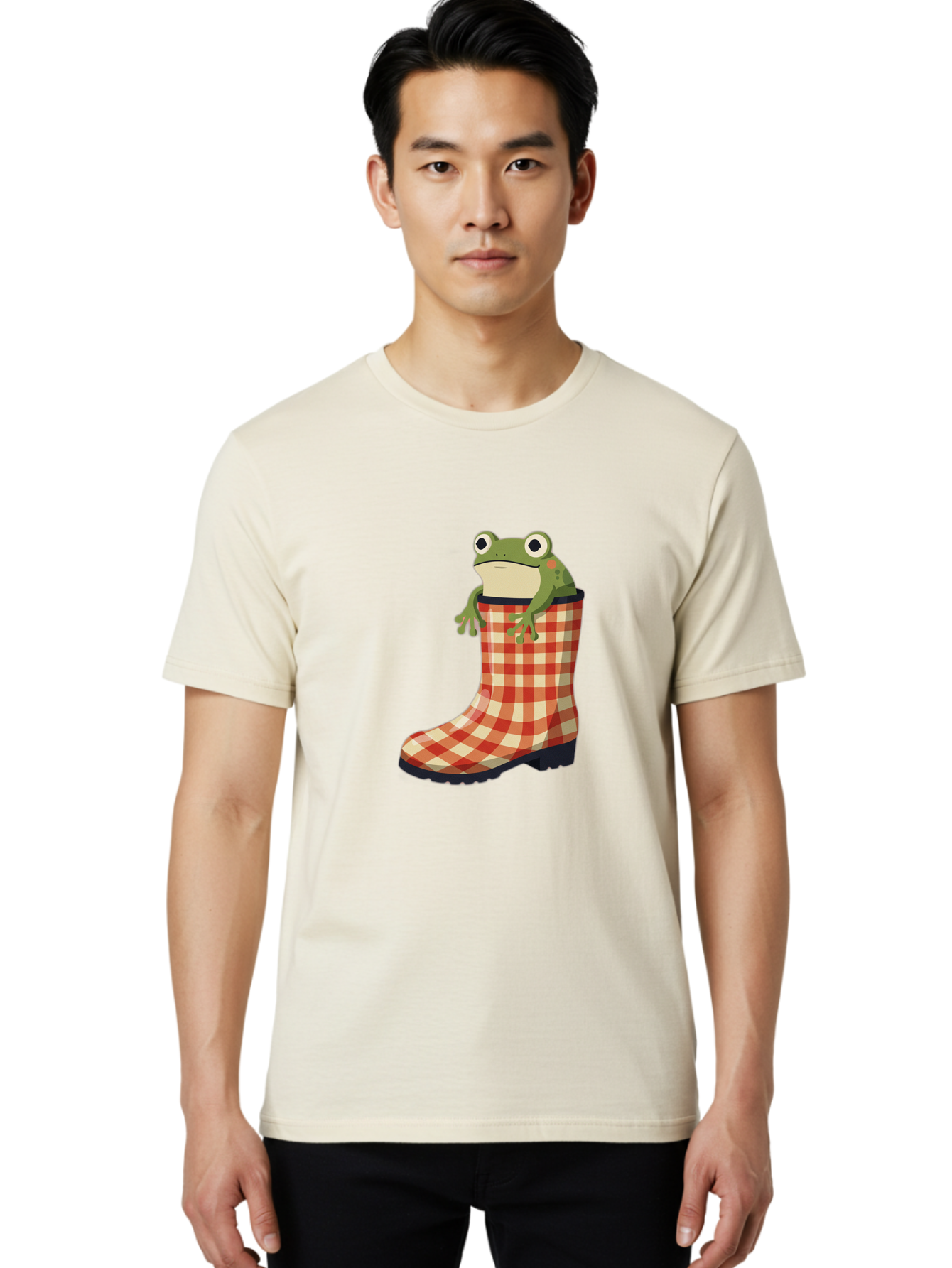 Gingham-Boot-Frog Men'S Graphic Tee, 100% Cotton, Comfortable Casual Summer Wear, Machine Washable, Vintage Camera, Old Camera, Antique Camera, Black Camera, Classic Photography, Photography Equipment, Nostalgic Device, Film Camera, Camera Art Bam544