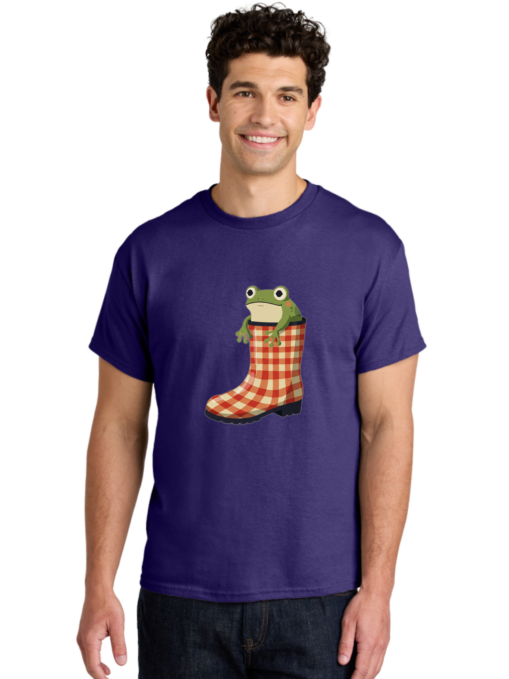 Gingham-Boot-Frog Men'S Graphic Tee, 100% Cotton, Comfortable Casual Summer Wear, Machine Washable, Vintage Camera, Old Camera, Antique Camera, Black Camera, Classic Photography, Photography Equipment, Nostalgic Device, Film Camera, Camera Art Bam544