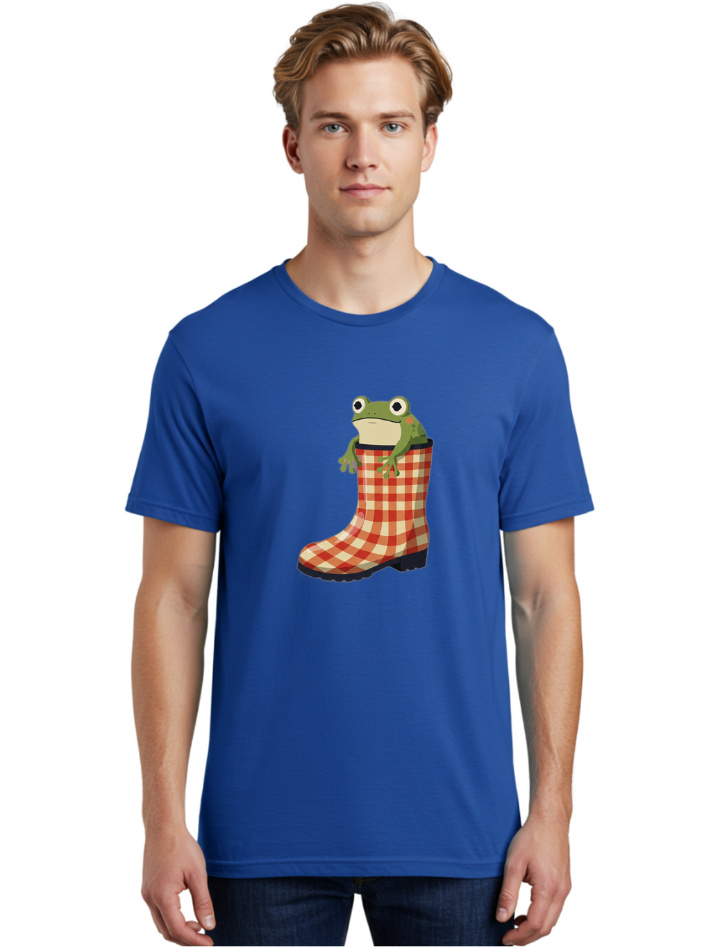 Gingham-Boot-Frog Men'S Graphic Tee, 100% Cotton, Comfortable Casual Summer Wear, Machine Washable, Vintage Camera, Old Camera, Antique Camera, Black Camera, Classic Photography, Photography Equipment, Nostalgic Device, Film Camera, Camera Art Bam544