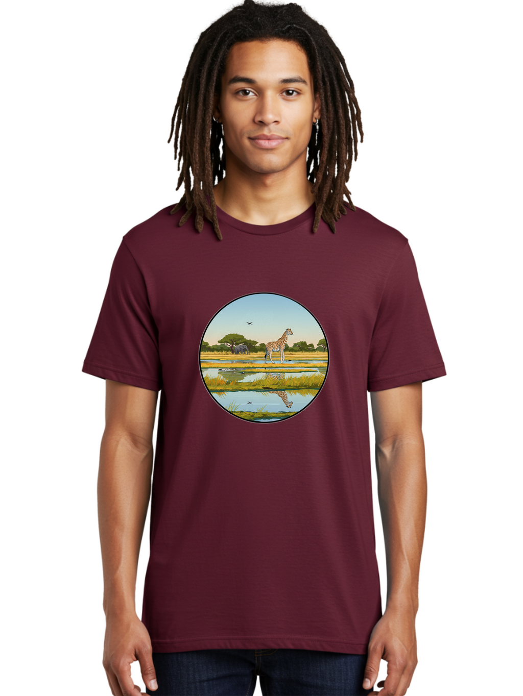 Giraffe-Scene Men'S Graphic Tee, 100% Cotton, Comfortable Casual Summer Wear, Machine Washable, Vintage Camera, Old Camera, Antique Camera, Black Camera, Classic Photography, Photography Equipment, Nostalgic Device, Film Camera, Camera Art Bam545