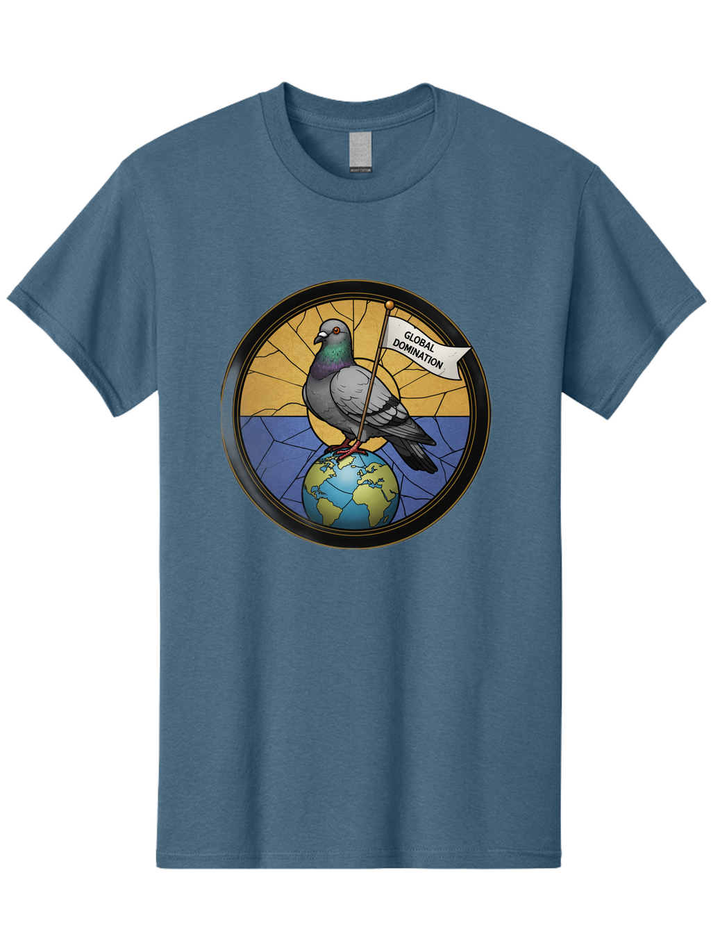 Global-Domination-Pigeon Men'S Graphic Tee, 100% Cotton, Comfortable Casual Summer Wear, Machine Washable, Vintage Camera, Old Camera, Antique Camera, Black Camera, Classic Photography, Photography Equipment, Nostalgic Device, Film Camera, Bam549