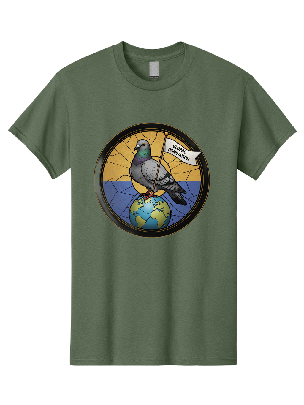 Global-Domination-Pigeon Men'S Graphic Tee, 100% Cotton, Comfortable Casual Summer Wear, Machine Washable, Vintage Camera, Old Camera, Antique Camera, Black Camera, Classic Photography, Photography Equipment, Nostalgic Device, Film Camera, Bam549