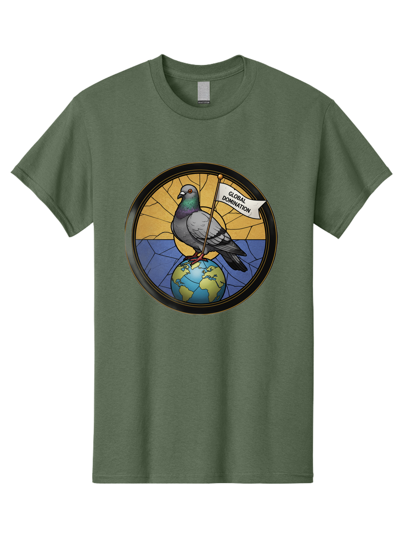 Global-Domination-Pigeon Men'S Graphic Tee, 100% Cotton, Comfortable Casual Summer Wear, Machine Washable, Vintage Camera, Old Camera, Antique Camera, Black Camera, Classic Photography, Photography Equipment, Nostalgic Device, Film Camera, Bam549
