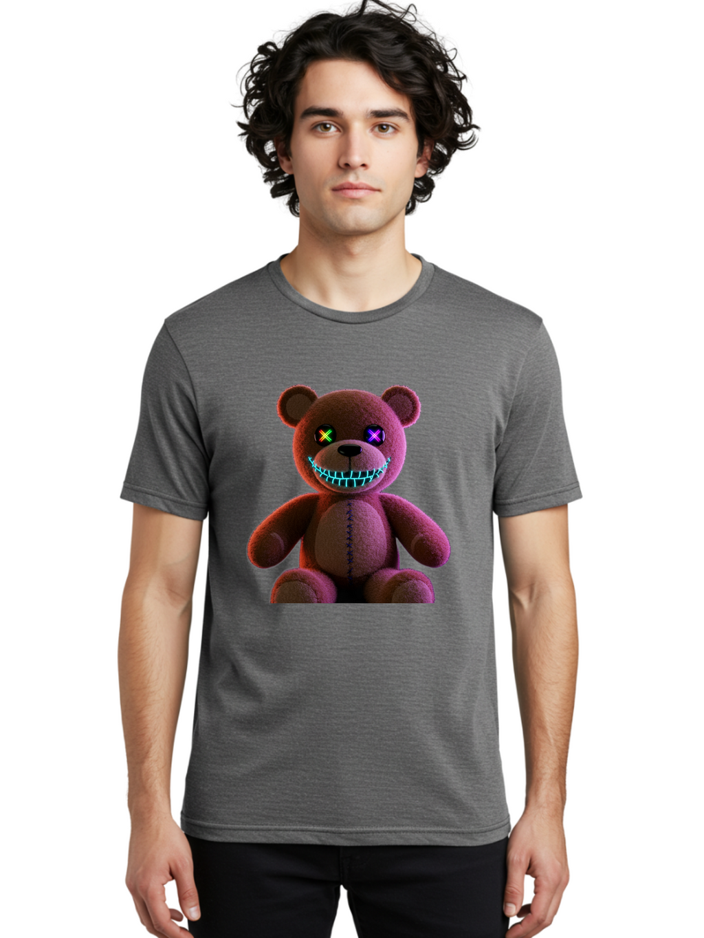 Glowing-Eyes-Teddy-Bear Men'S Graphic Tee, 100% Cotton, Comfortable Casual Summer Wear, Machine Washable, Vintage Camera, Old Camera, Antique Camera, Black Camera, Classic Photography, Photography Equipment, Nostalgic Device, Film Camera, Bam552