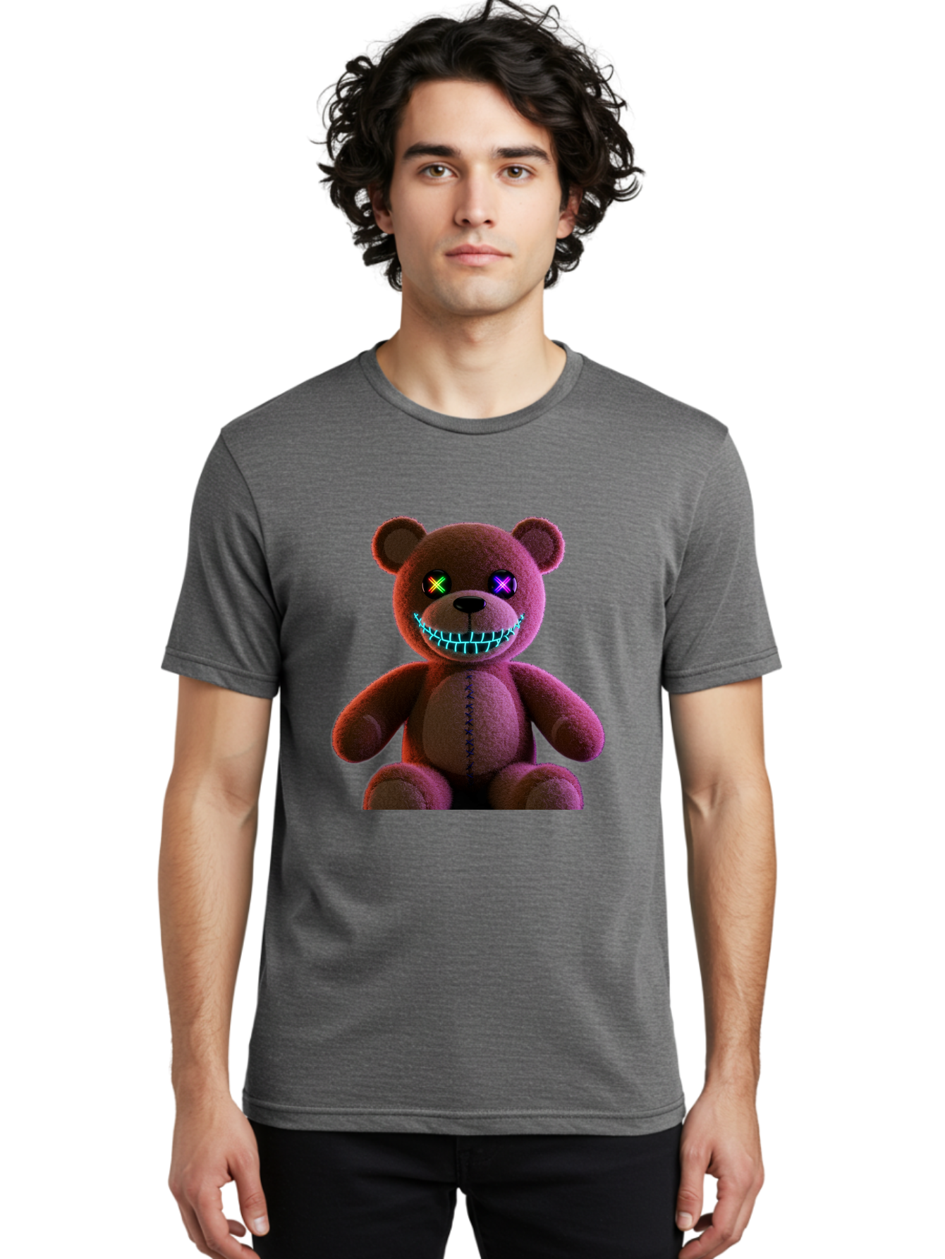 Glowing-Eyes-Teddy-Bear Men'S Graphic Tee, 100% Cotton, Comfortable Casual Summer Wear, Machine Washable, Vintage Camera, Old Camera, Antique Camera, Black Camera, Classic Photography, Photography Equipment, Nostalgic Device, Film Camera, Bam552
