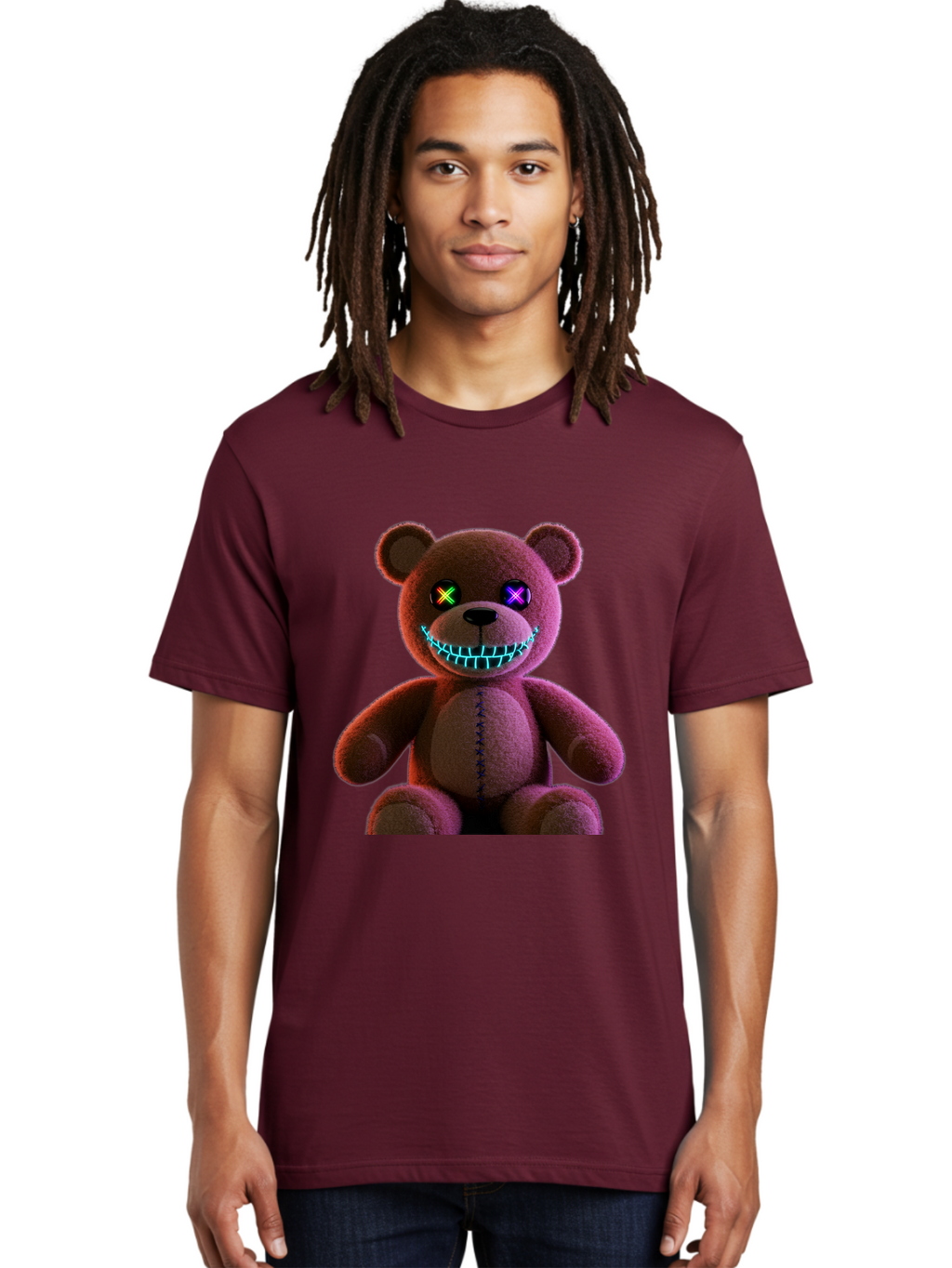 Glowing-Eyes-Teddy-Bear Men'S Graphic Tee, 100% Cotton, Comfortable Casual Summer Wear, Machine Washable, Vintage Camera, Old Camera, Antique Camera, Black Camera, Classic Photography, Photography Equipment, Nostalgic Device, Film Camera, Bam552