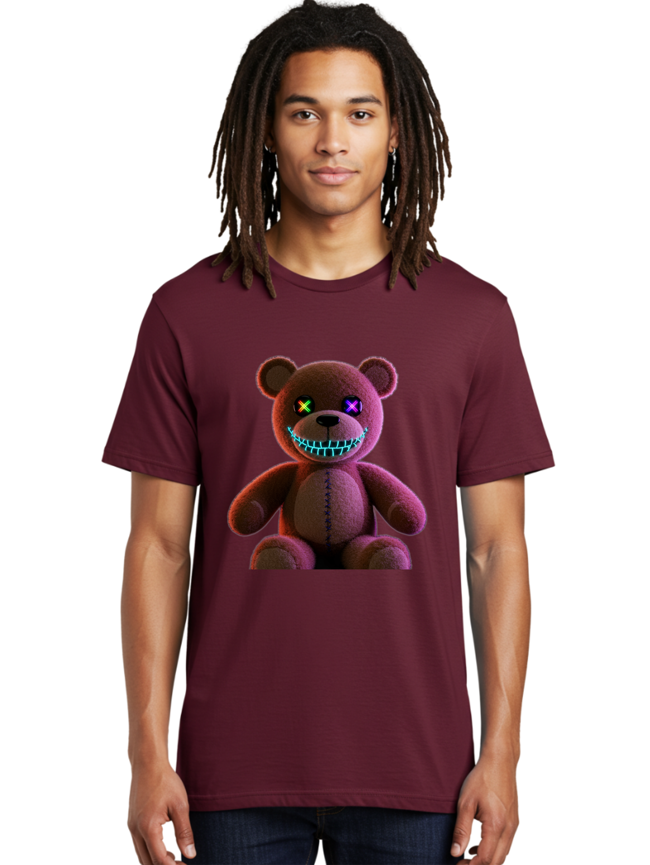 Glowing-Eyes-Teddy-Bear Men'S Graphic Tee, 100% Cotton, Comfortable Casual Summer Wear, Machine Washable, Vintage Camera, Old Camera, Antique Camera, Black Camera, Classic Photography, Photography Equipment, Nostalgic Device, Film Camera, Bam552