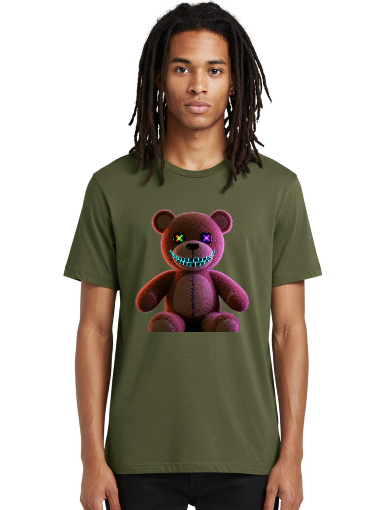 Glowing-Eyes-Teddy-Bear Men'S Graphic Tee, 100% Cotton, Comfortable Casual Summer Wear, Machine Washable, Vintage Camera, Old Camera, Antique Camera, Black Camera, Classic Photography, Photography Equipment, Nostalgic Device, Film Camera, Bam552