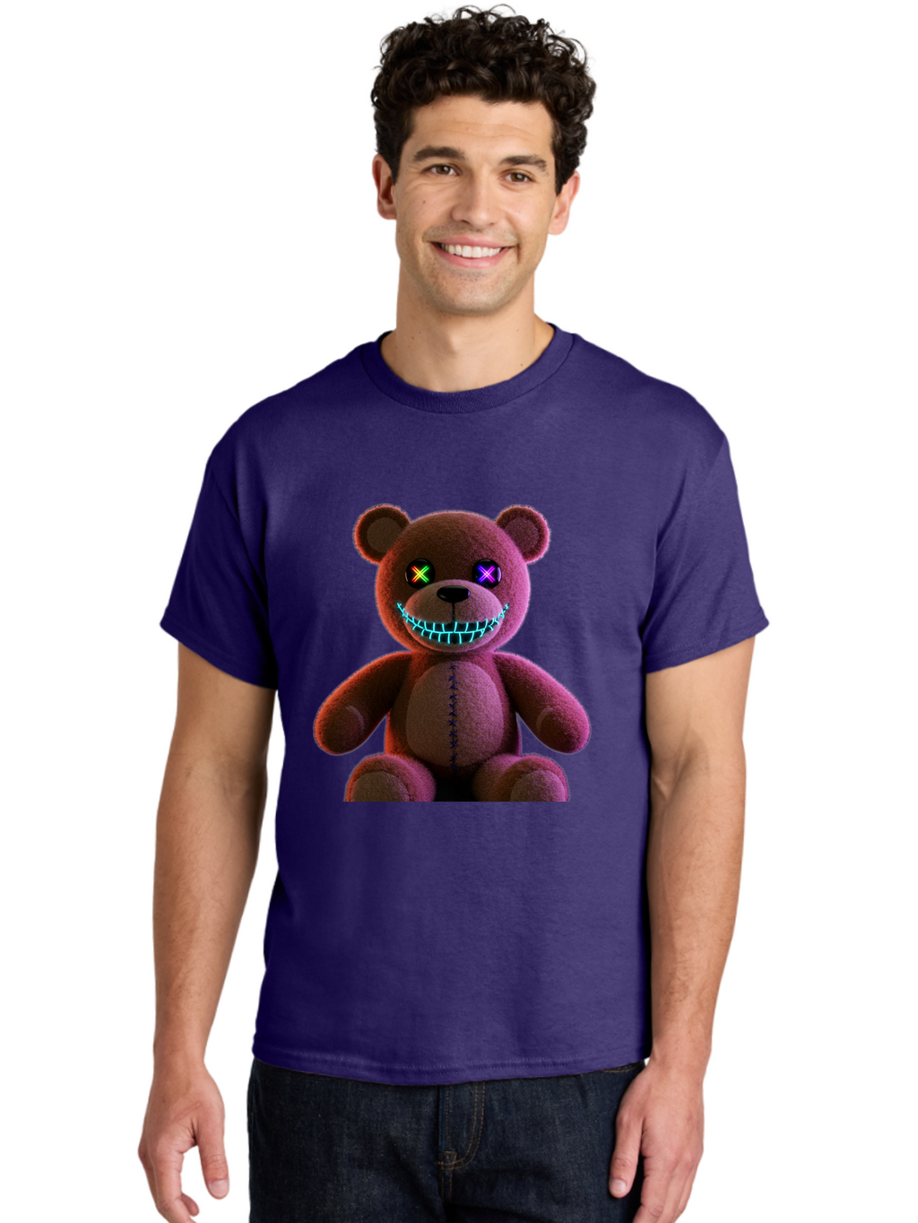 Glowing-Eyes-Teddy-Bear Men'S Graphic Tee, 100% Cotton, Comfortable Casual Summer Wear, Machine Washable, Vintage Camera, Old Camera, Antique Camera, Black Camera, Classic Photography, Photography Equipment, Nostalgic Device, Film Camera, Bam552