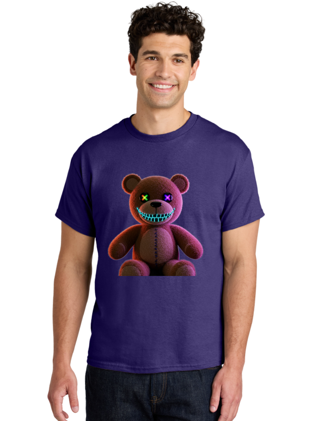 Glowing-Eyes-Teddy-Bear Men'S Graphic Tee, 100% Cotton, Comfortable Casual Summer Wear, Machine Washable, Vintage Camera, Old Camera, Antique Camera, Black Camera, Classic Photography, Photography Equipment, Nostalgic Device, Film Camera, Bam552
