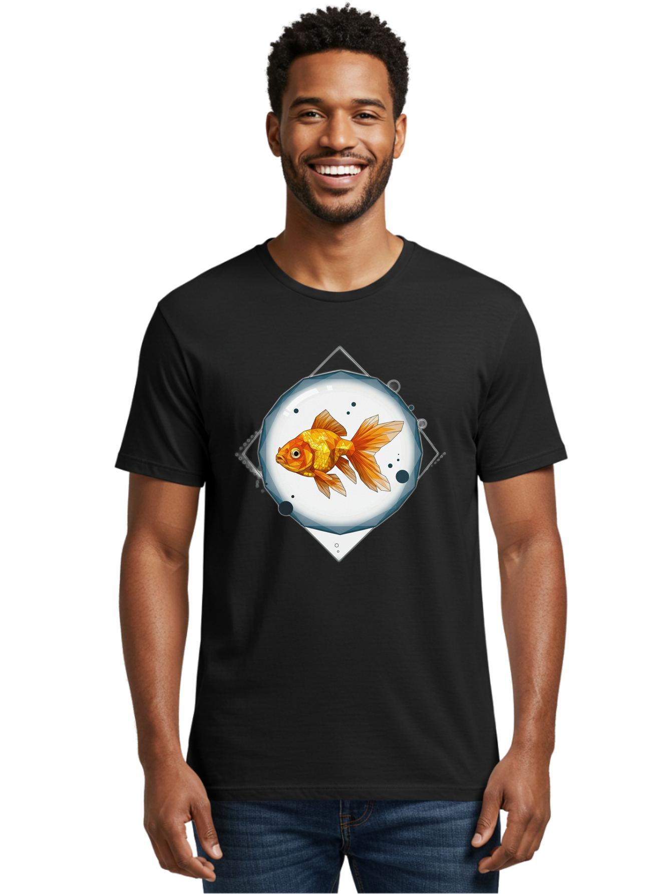 Goldfish-1 Men'S Graphic Tee, 100% Cotton, Comfortable Casual Summer Wear, Machine Washable, Vintage Camera, Old Camera, Antique Camera, Black Camera, Classic Photography, Photography Equipment, Nostalgic Device, Film Camera, Camera Art Bam560