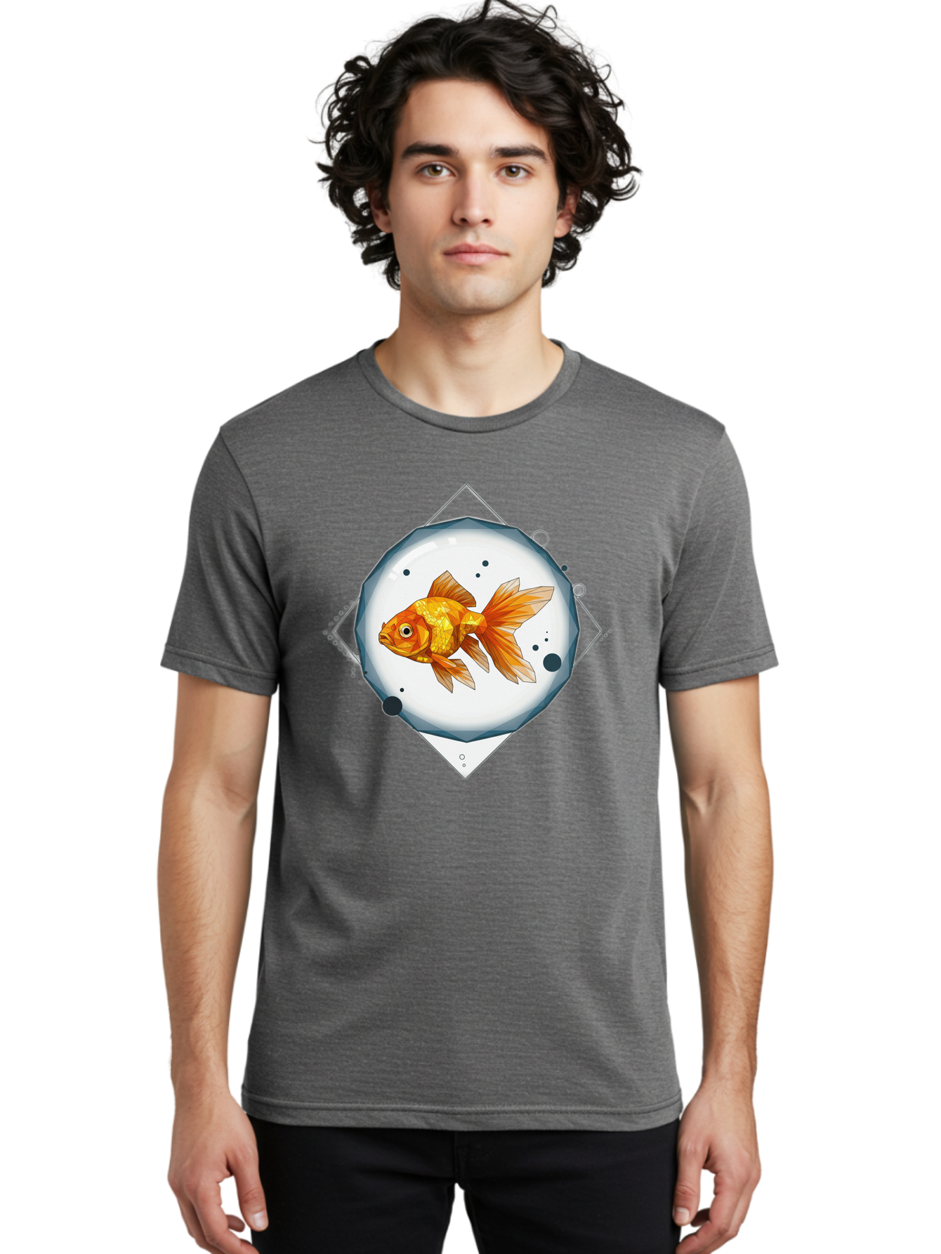Goldfish-1 Men'S Graphic Tee, 100% Cotton, Comfortable Casual Summer Wear, Machine Washable, Vintage Camera, Old Camera, Antique Camera, Black Camera, Classic Photography, Photography Equipment, Nostalgic Device, Film Camera, Camera Art Bam560