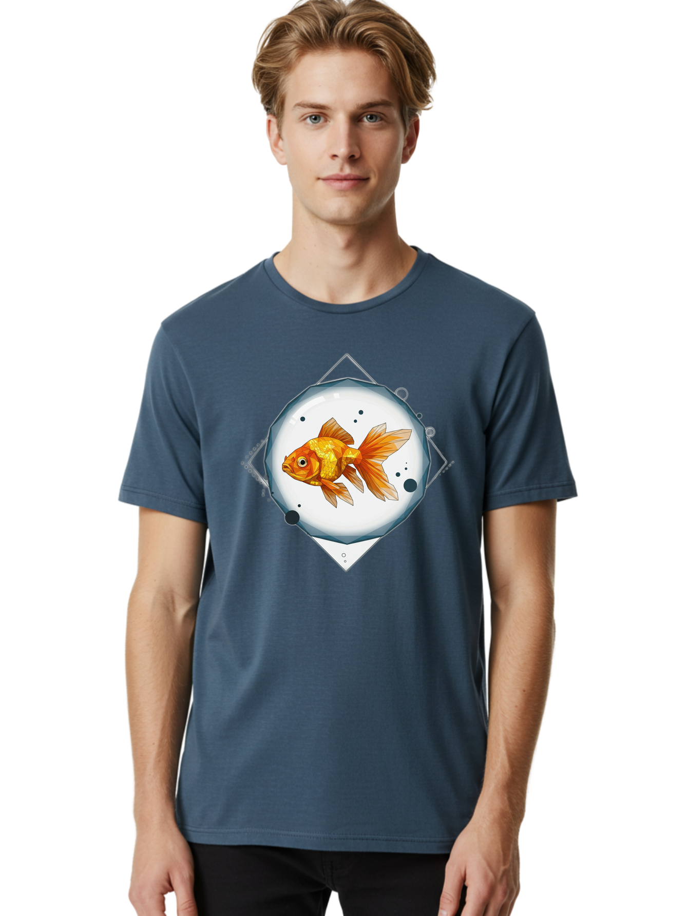 Goldfish-1 Men'S Graphic Tee, 100% Cotton, Comfortable Casual Summer Wear, Machine Washable, Vintage Camera, Old Camera, Antique Camera, Black Camera, Classic Photography, Photography Equipment, Nostalgic Device, Film Camera, Camera Art Bam560