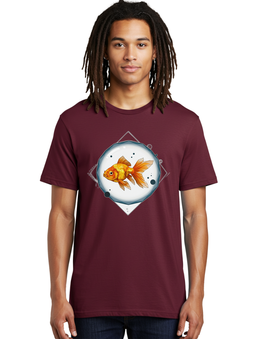 Goldfish-1 Men'S Graphic Tee, 100% Cotton, Comfortable Casual Summer Wear, Machine Washable, Vintage Camera, Old Camera, Antique Camera, Black Camera, Classic Photography, Photography Equipment, Nostalgic Device, Film Camera, Camera Art Bam560