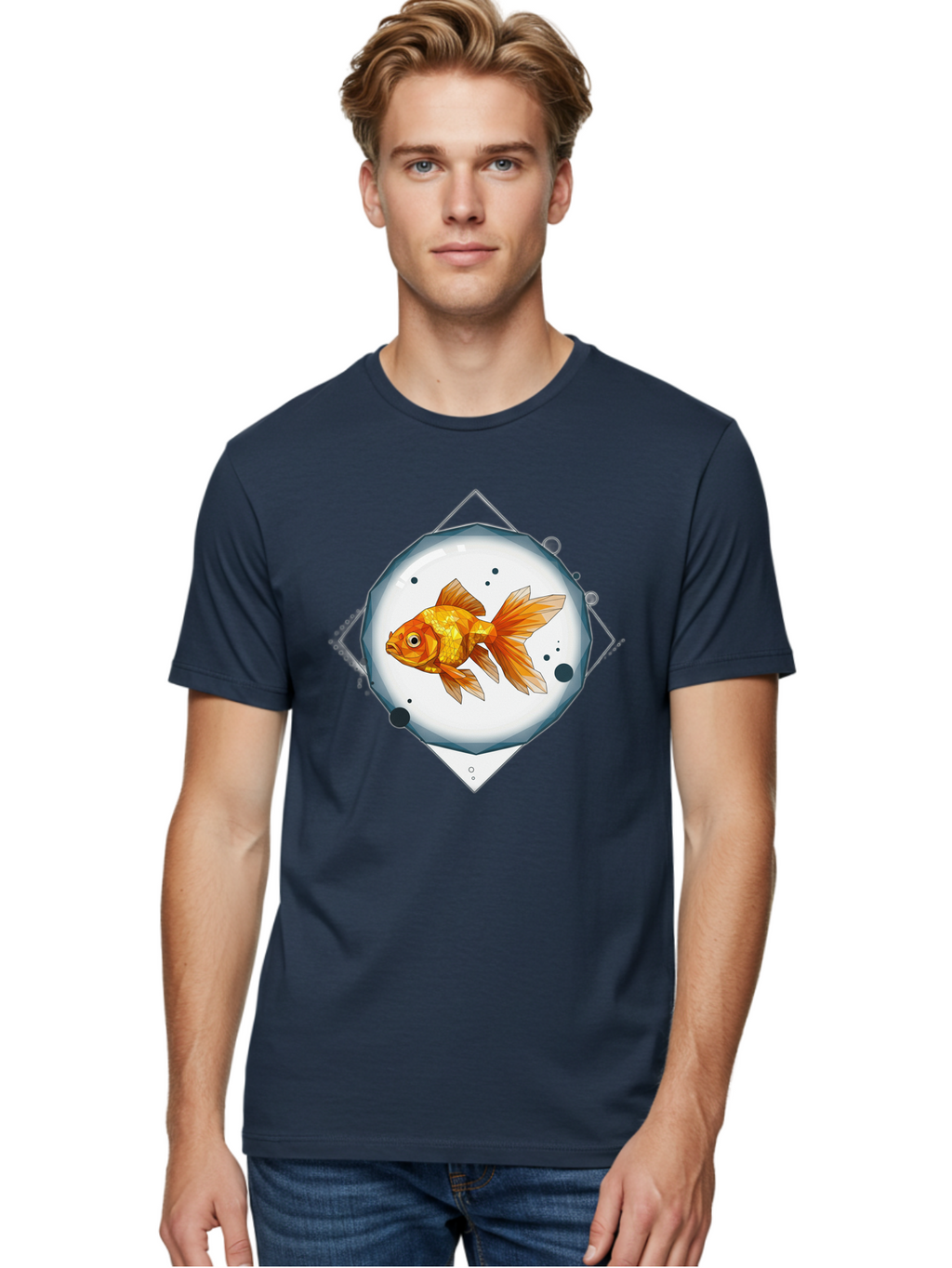 Goldfish-1 Men'S Graphic Tee, 100% Cotton, Comfortable Casual Summer Wear, Machine Washable, Vintage Camera, Old Camera, Antique Camera, Black Camera, Classic Photography, Photography Equipment, Nostalgic Device, Film Camera, Camera Art Bam560