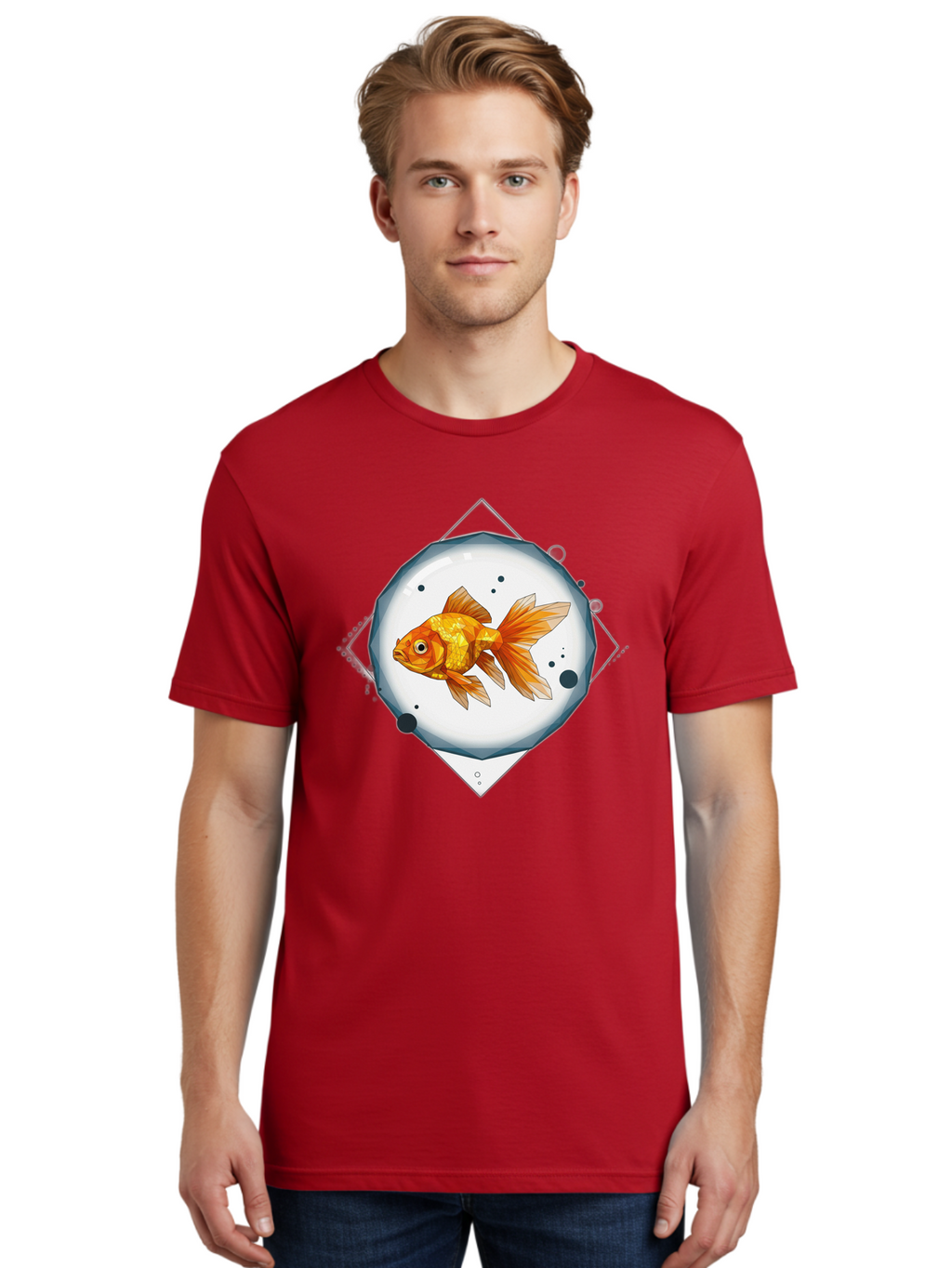 Goldfish-1 Men'S Graphic Tee, 100% Cotton, Comfortable Casual Summer Wear, Machine Washable, Vintage Camera, Old Camera, Antique Camera, Black Camera, Classic Photography, Photography Equipment, Nostalgic Device, Film Camera, Camera Art Bam560