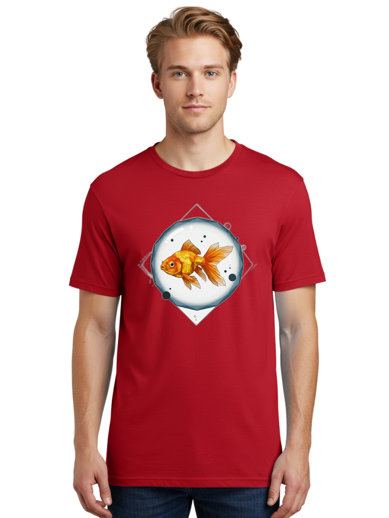 Goldfish-1 Men'S Graphic Tee, 100% Cotton, Comfortable Casual Summer Wear, Machine Washable, Vintage Camera, Old Camera, Antique Camera, Black Camera, Classic Photography, Photography Equipment, Nostalgic Device, Film Camera, Camera Art Bam560