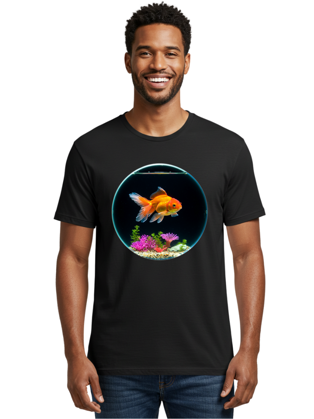 Goldfish-Bowl Men'S Graphic Tee, 100% Cotton, Comfortable Casual Summer Wear, Machine Washable, Vintage Camera, Old Camera, Antique Camera, Black Camera, Classic Photography, Photography Equipment, Nostalgic Device, Film Camera, Camera Art Bam561