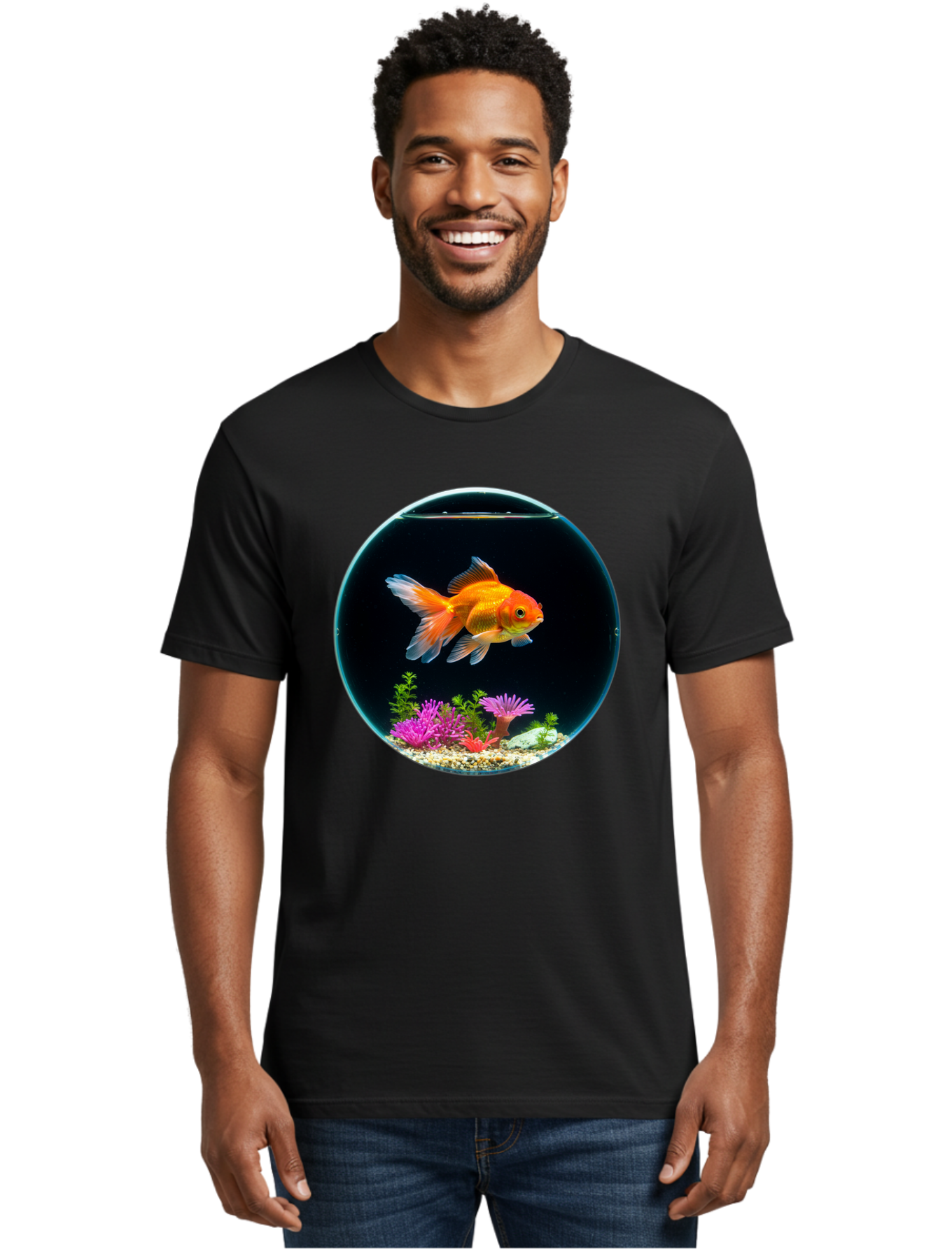 Goldfish-Bowl Men'S Graphic Tee, 100% Cotton, Comfortable Casual Summer Wear, Machine Washable, Vintage Camera, Old Camera, Antique Camera, Black Camera, Classic Photography, Photography Equipment, Nostalgic Device, Film Camera, Camera Art Bam561