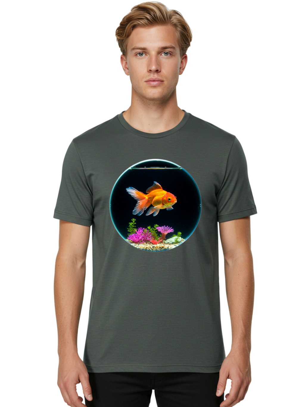Goldfish-Bowl Men'S Graphic Tee, 100% Cotton, Comfortable Casual Summer Wear, Machine Washable, Vintage Camera, Old Camera, Antique Camera, Black Camera, Classic Photography, Photography Equipment, Nostalgic Device, Film Camera, Camera Art Bam561