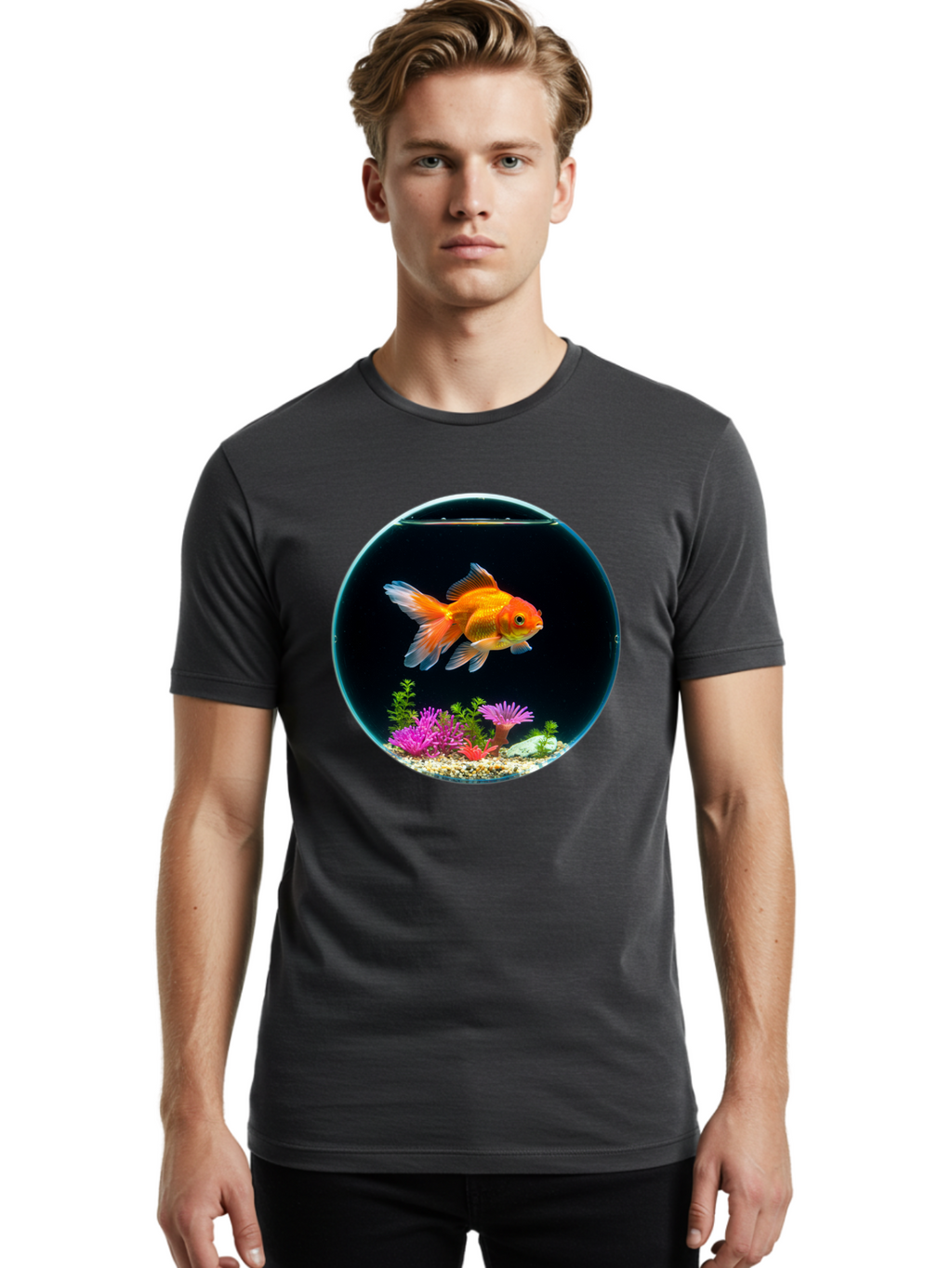 Goldfish-Bowl Men'S Graphic Tee, 100% Cotton, Comfortable Casual Summer Wear, Machine Washable, Vintage Camera, Old Camera, Antique Camera, Black Camera, Classic Photography, Photography Equipment, Nostalgic Device, Film Camera, Camera Art Bam561