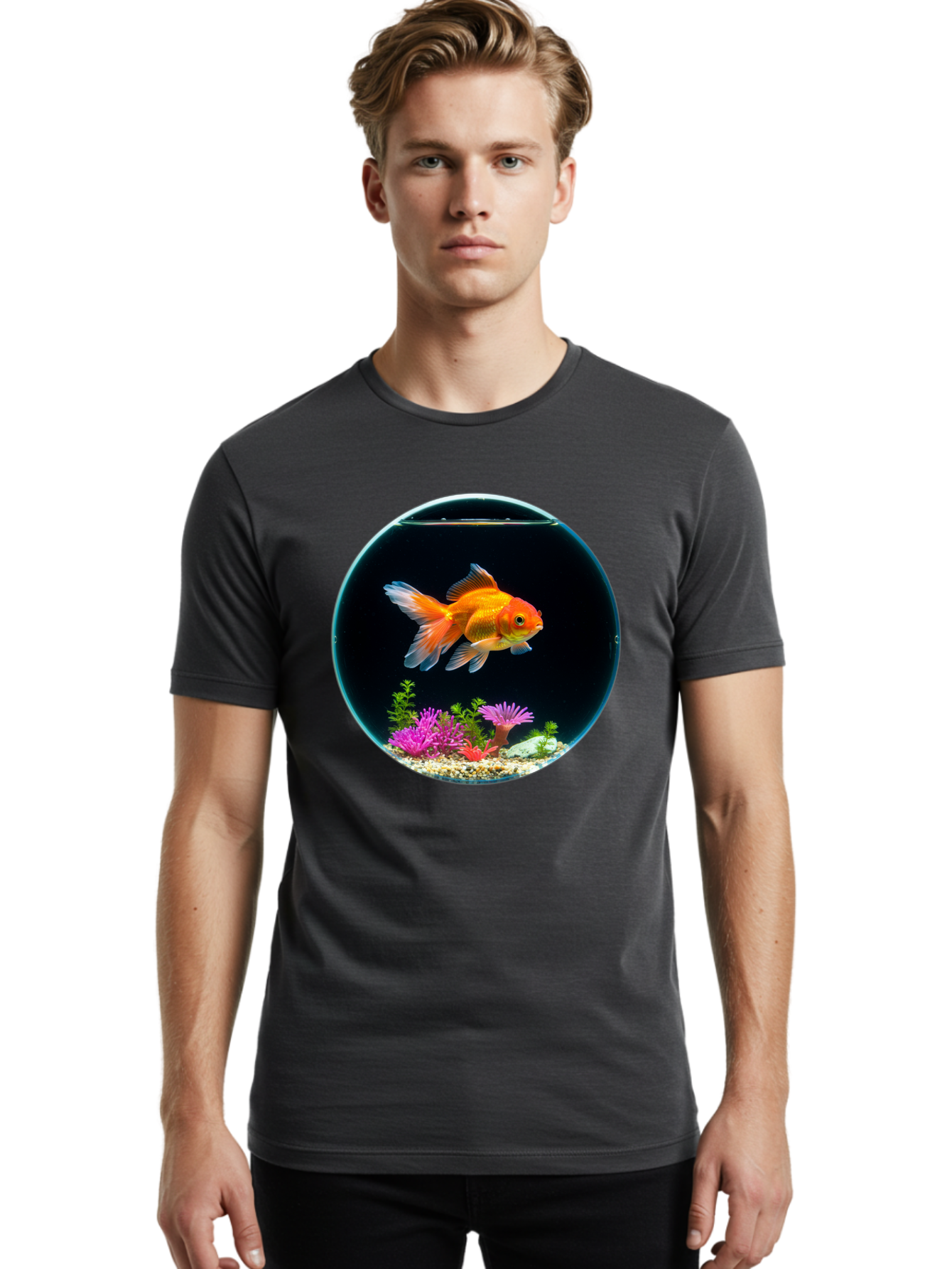 Goldfish-Bowl Men'S Graphic Tee, 100% Cotton, Comfortable Casual Summer Wear, Machine Washable, Vintage Camera, Old Camera, Antique Camera, Black Camera, Classic Photography, Photography Equipment, Nostalgic Device, Film Camera, Camera Art Bam561